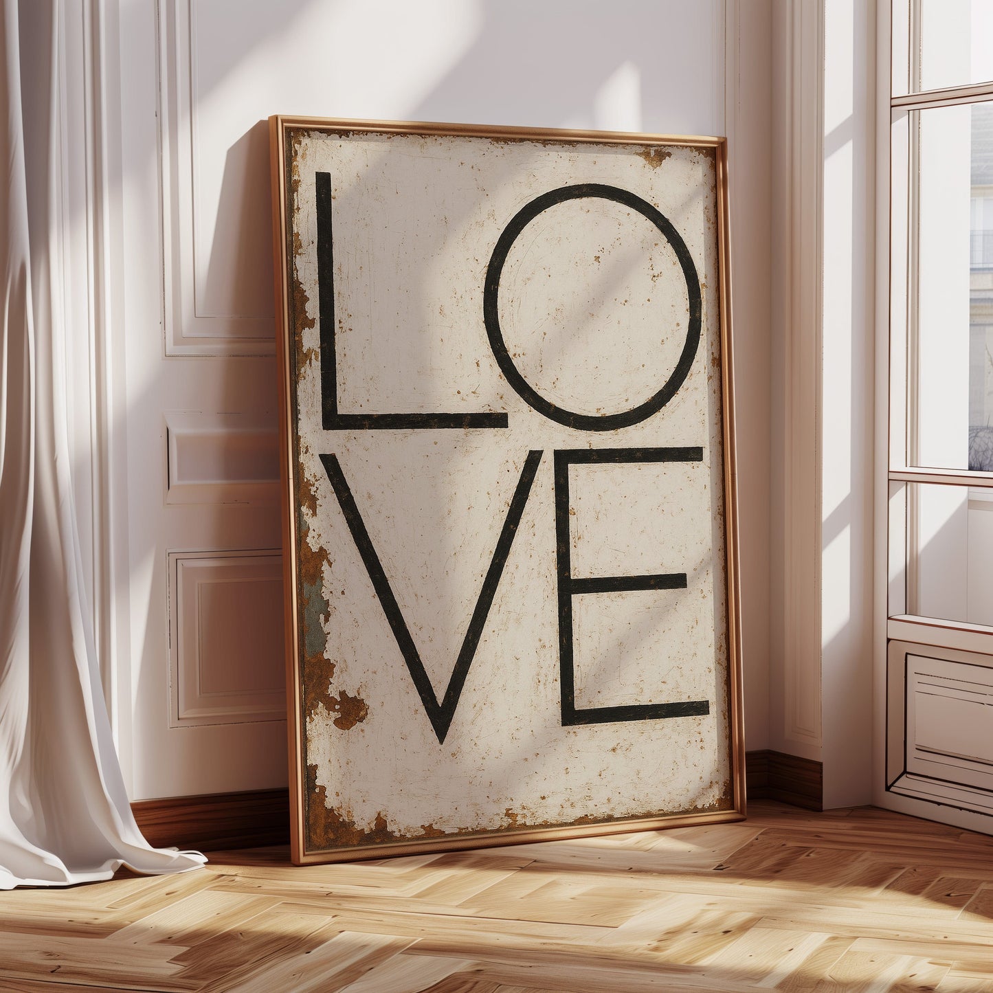 Vintage Modern LOVE Typography Canvas Print