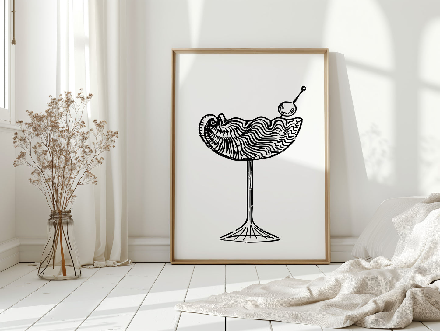 Midnight Martini Draws Wave Lines