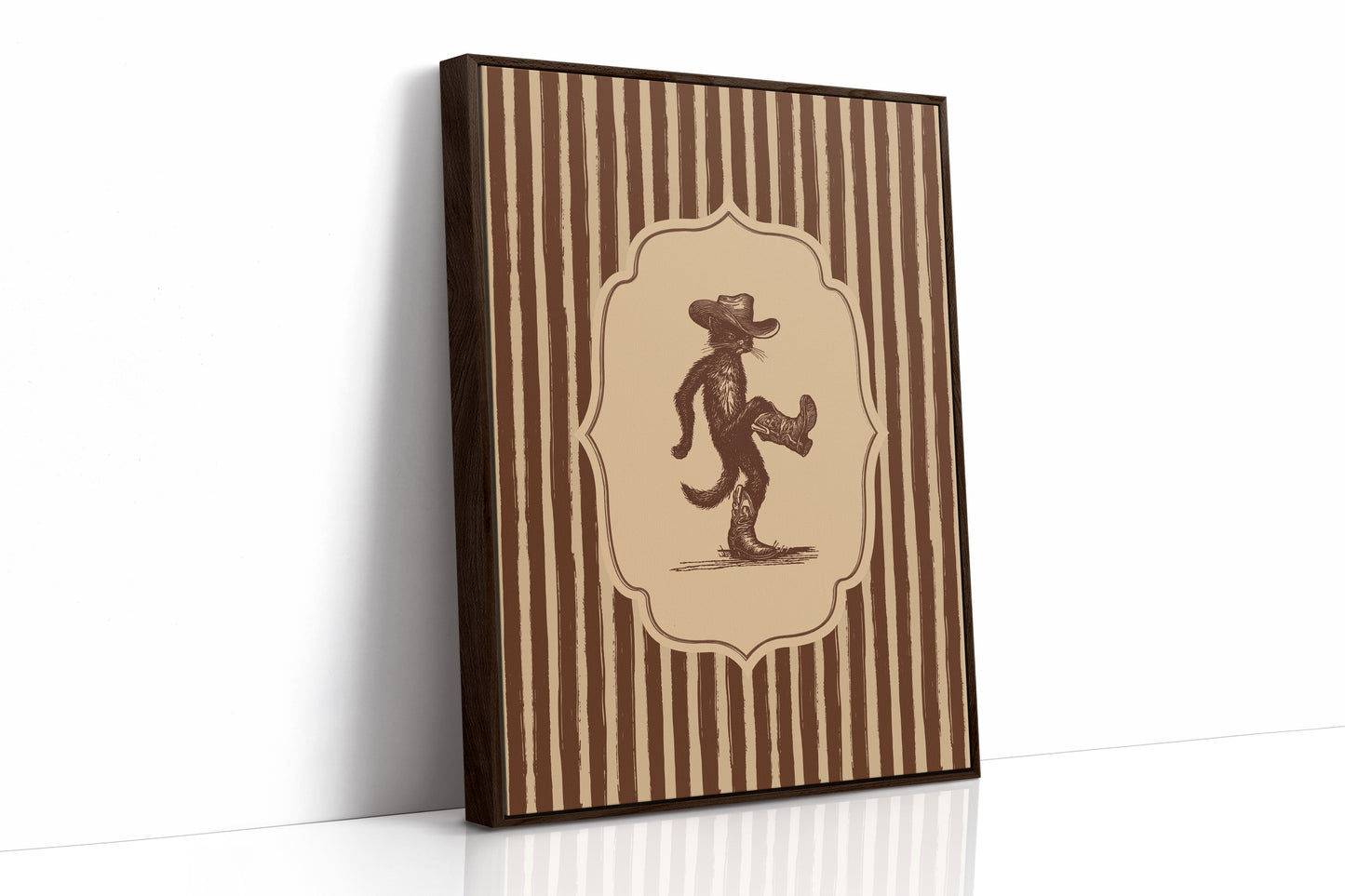 Dancing Cowboy Cat Vintage Print