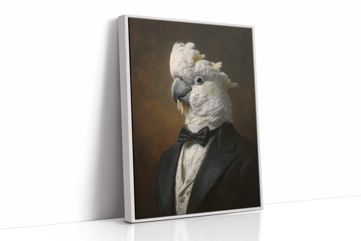 Dapper Cockatoo in Formal Attire