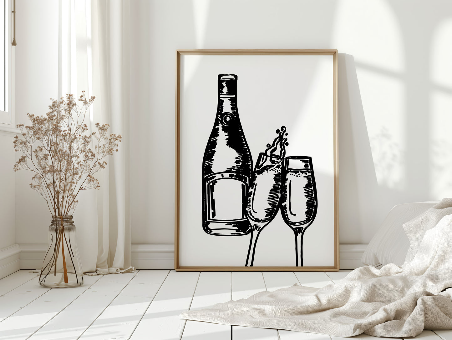 Bubbles Dance Their Midnight Toast