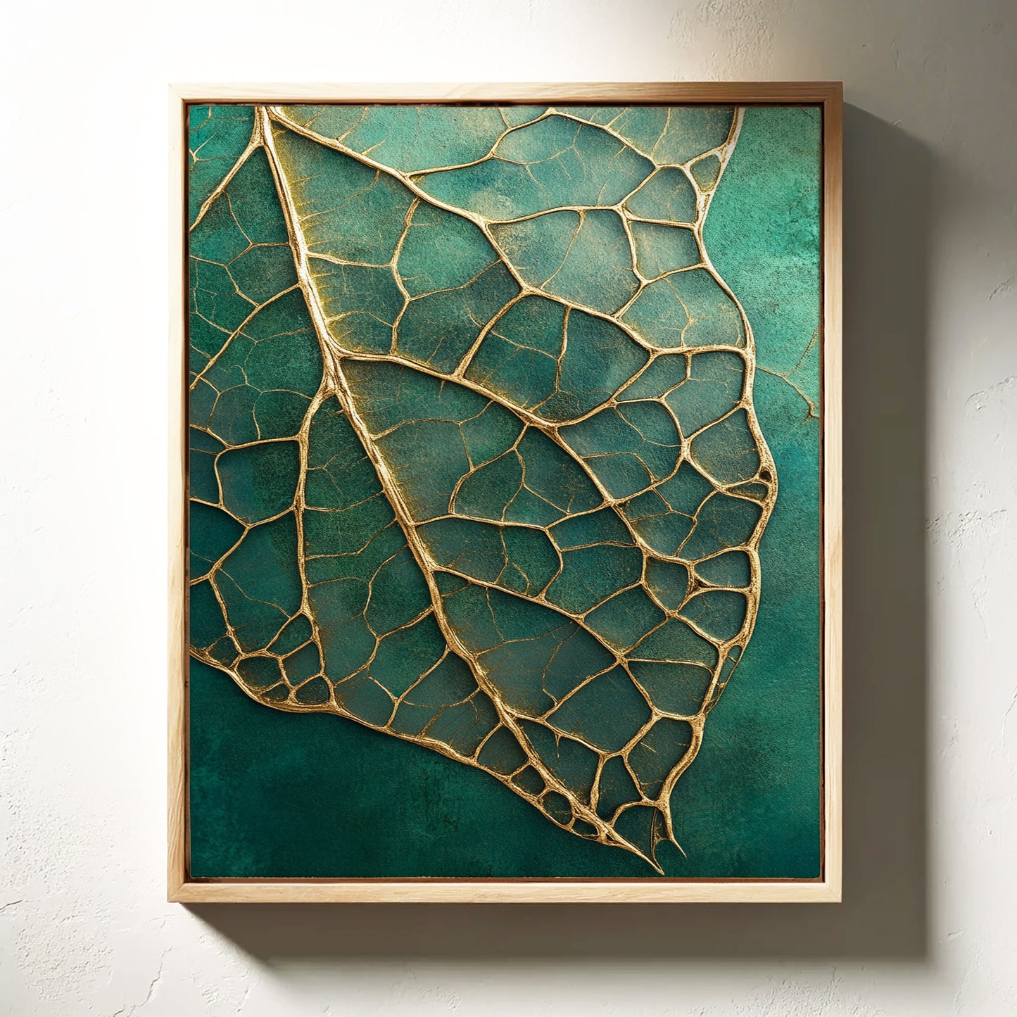 Golden Vein Leaf on Emerald