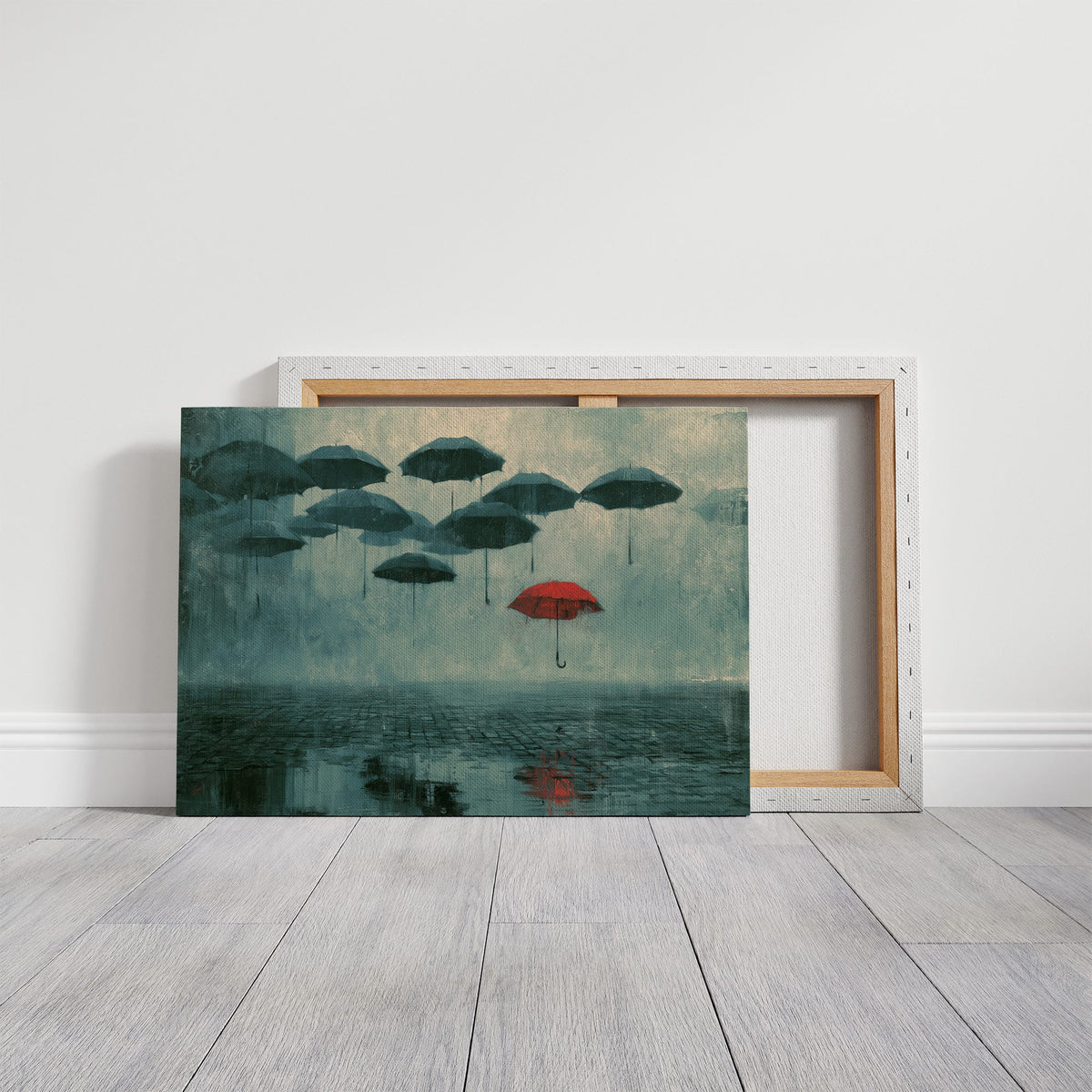 Red Umbrella Rises Above