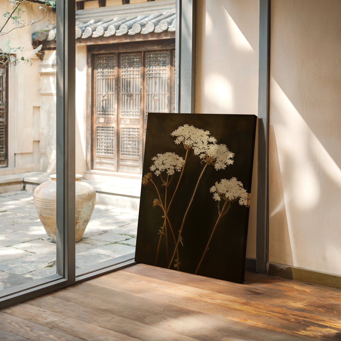 Queen Annes Lace in Late Autumn Light