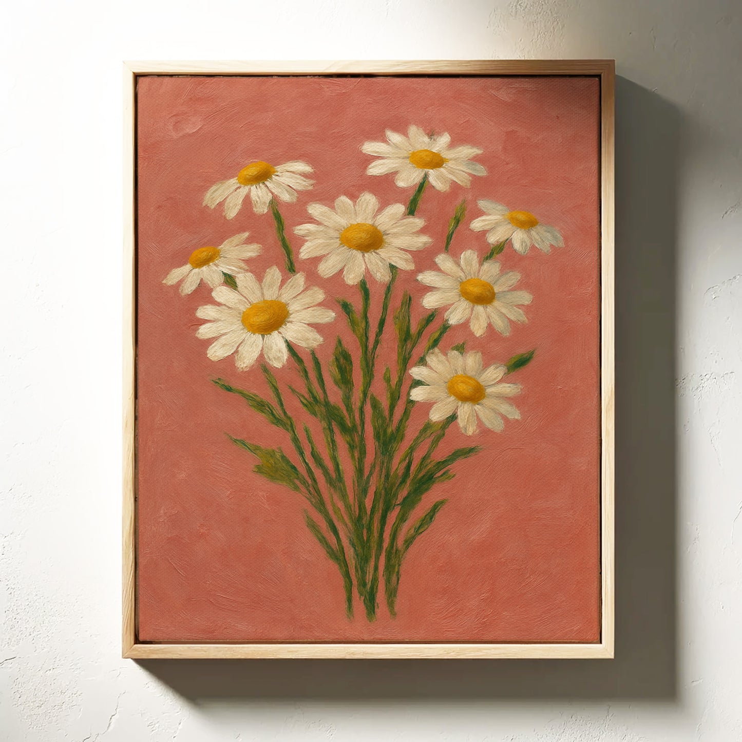 Wild Daisies on Blush Canvas