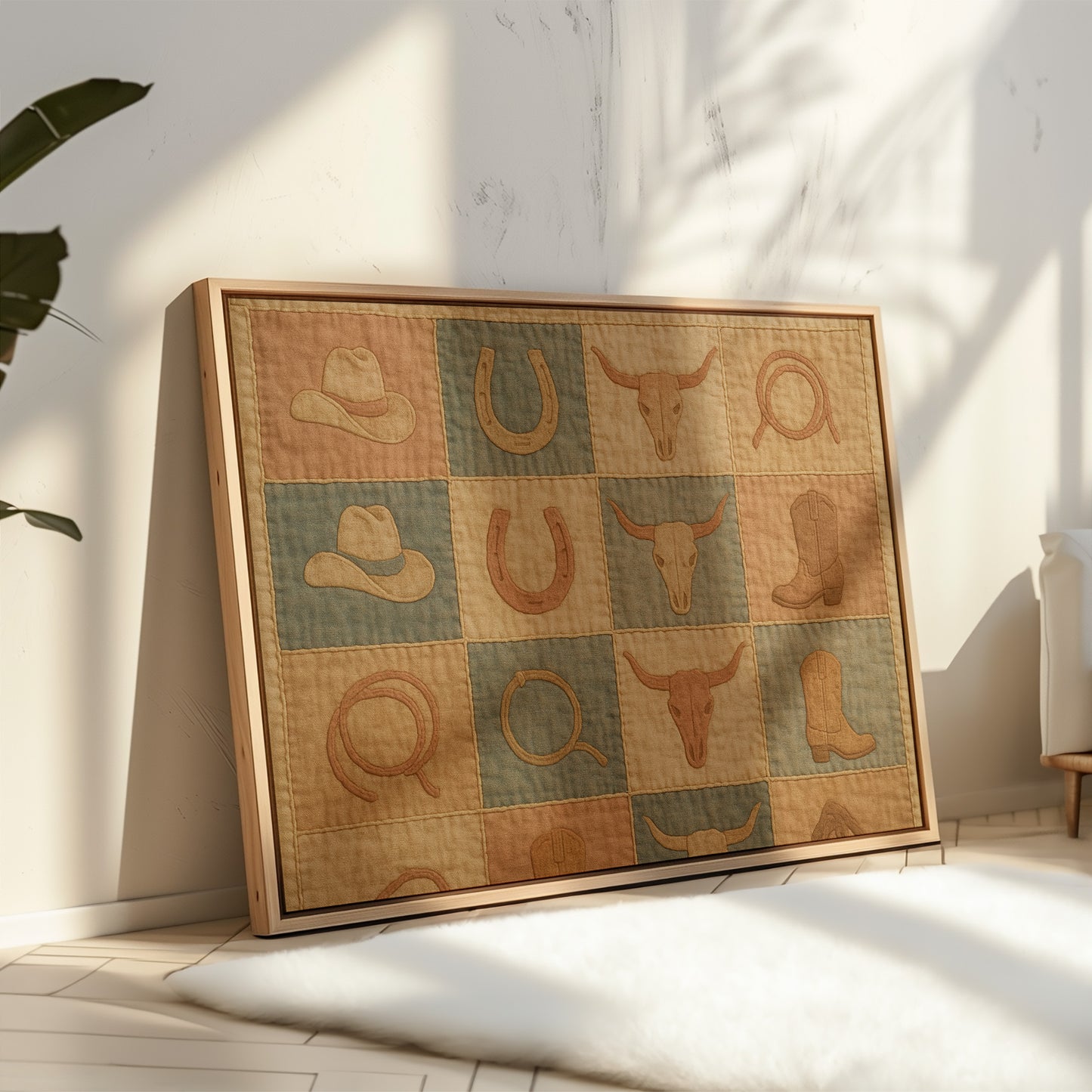 Western Icons Patchwork Quilt Print