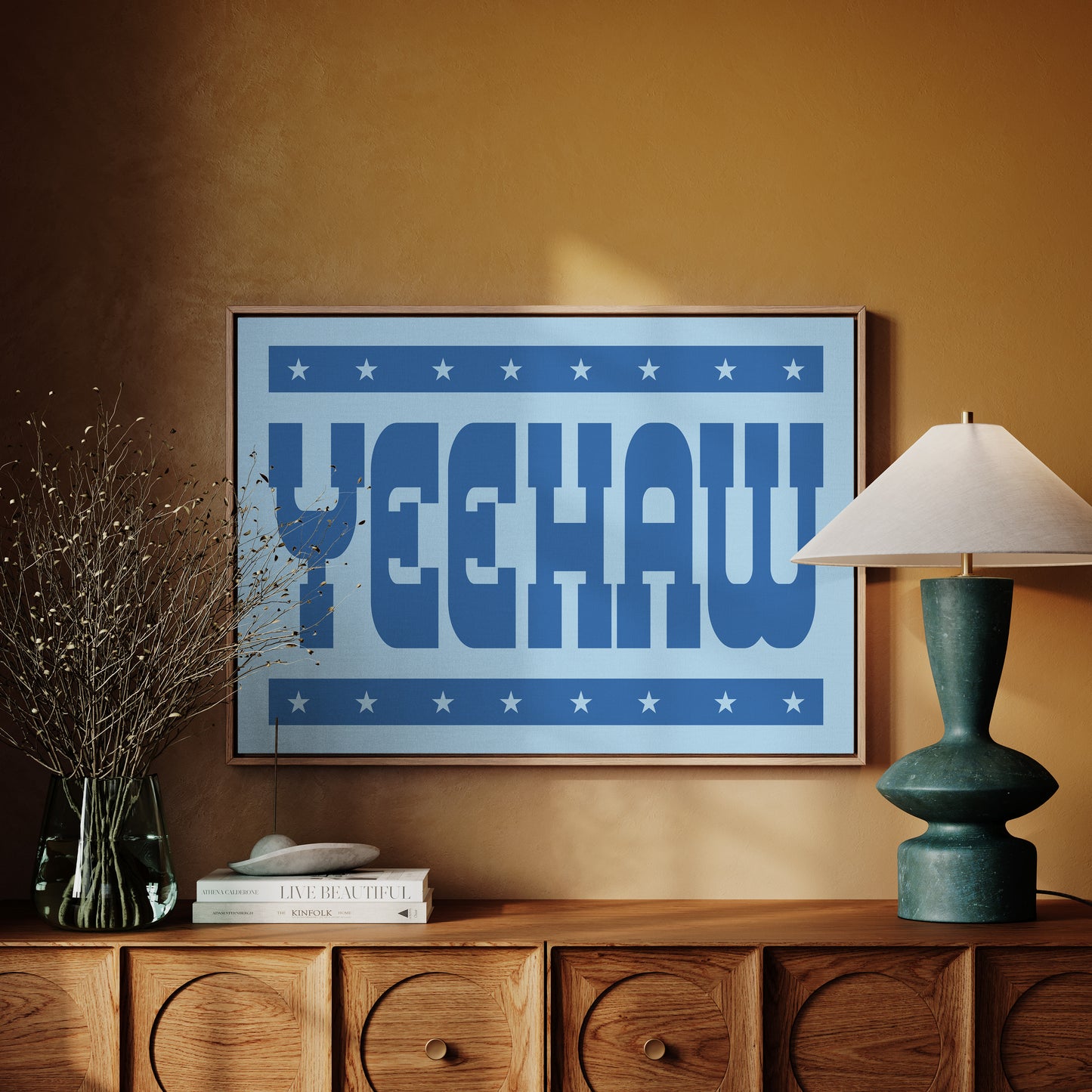Yeehaw Western Rodeo Shout in Blue