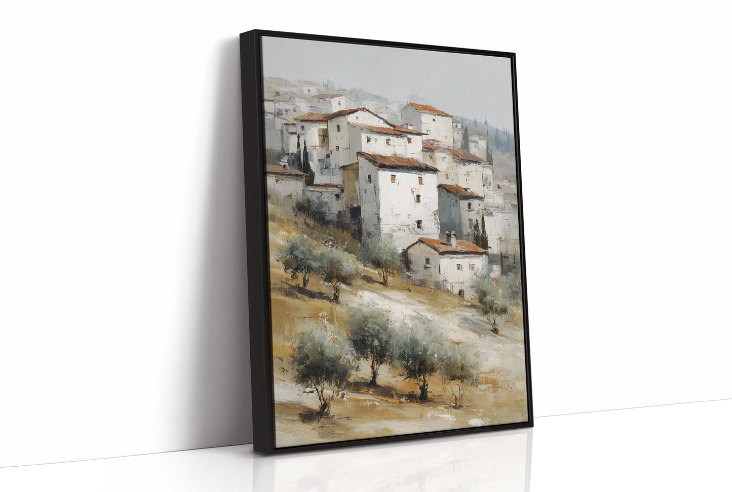 Mediterranean Hillside Village in Muted Light