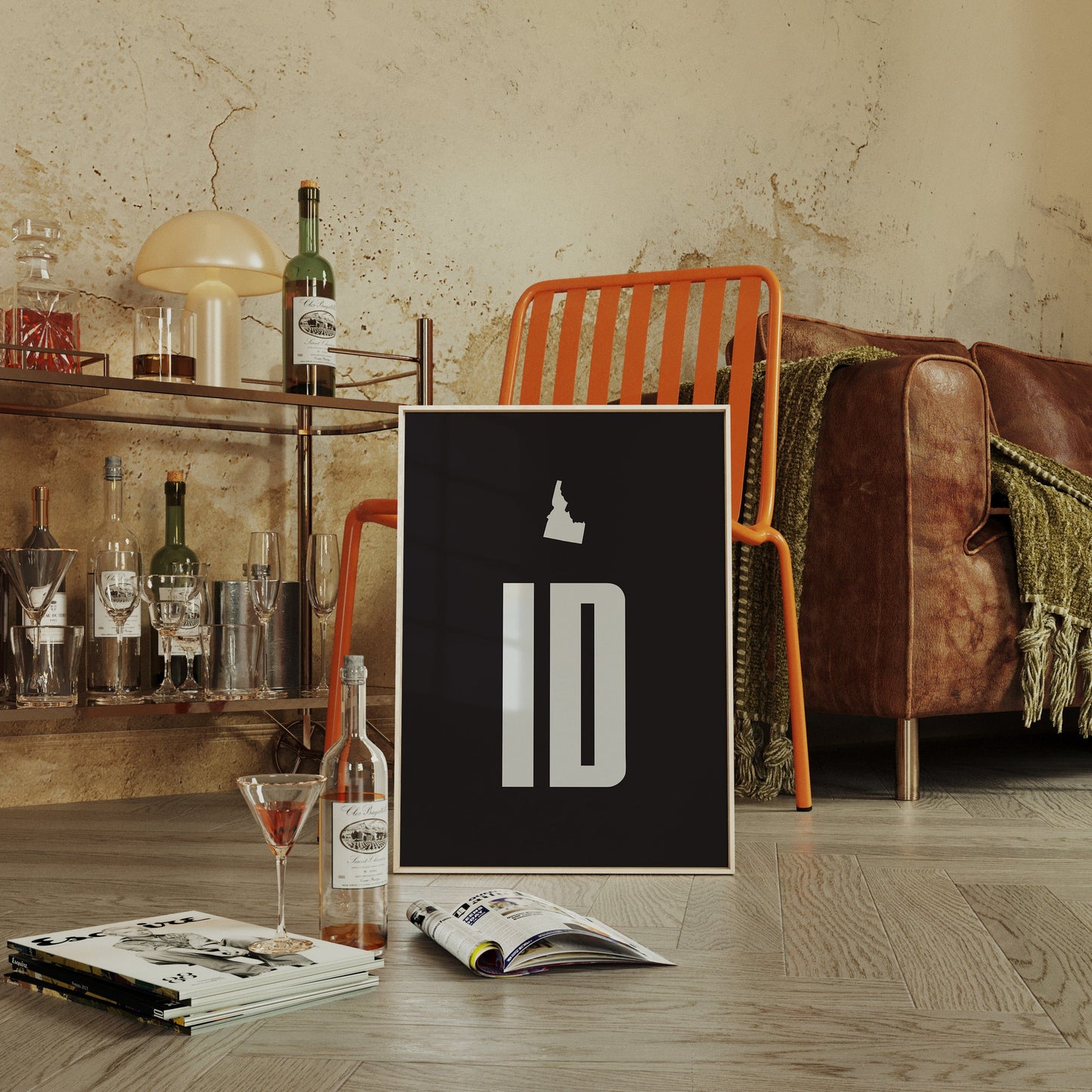 White Letters Map Idaho's Heart