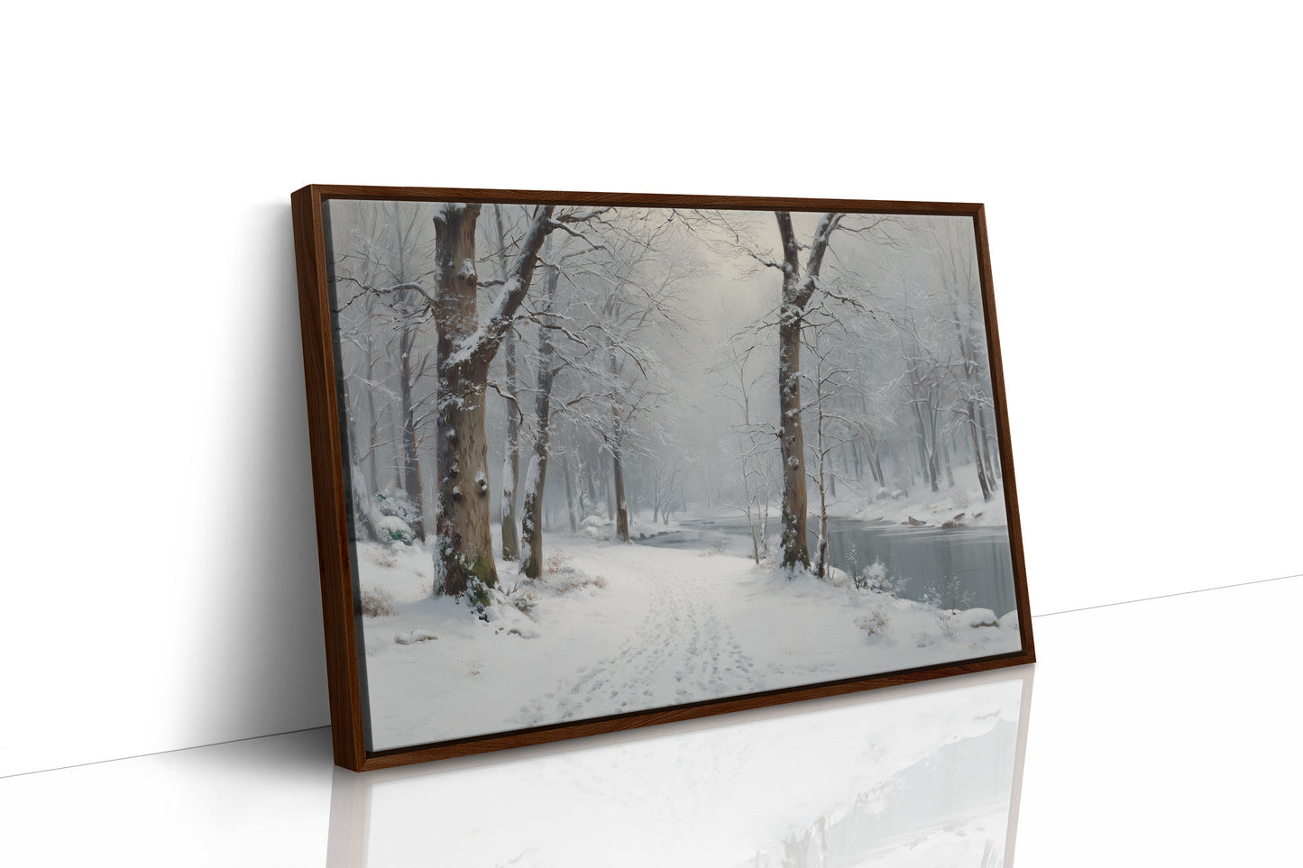 Silent Snow Traces River's Path