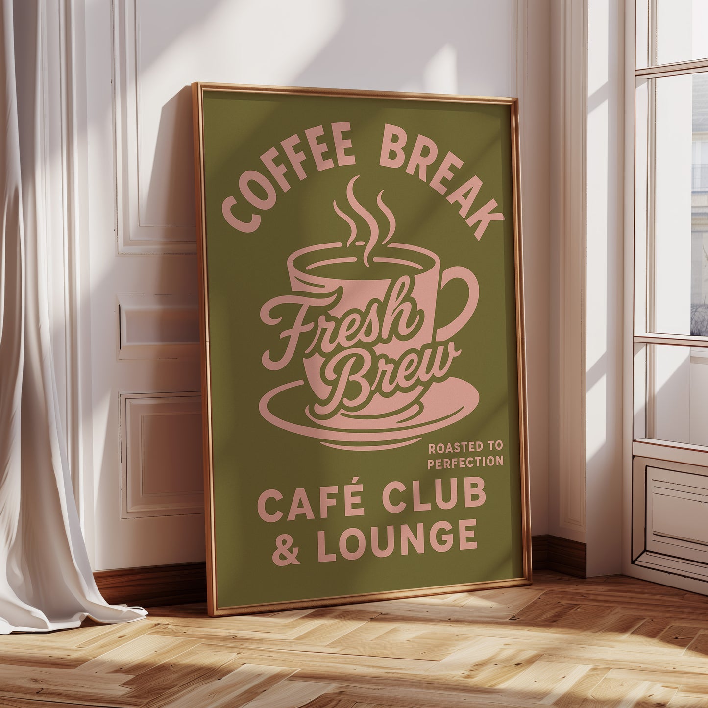 Fresh Brew Retro Coffee Poster
