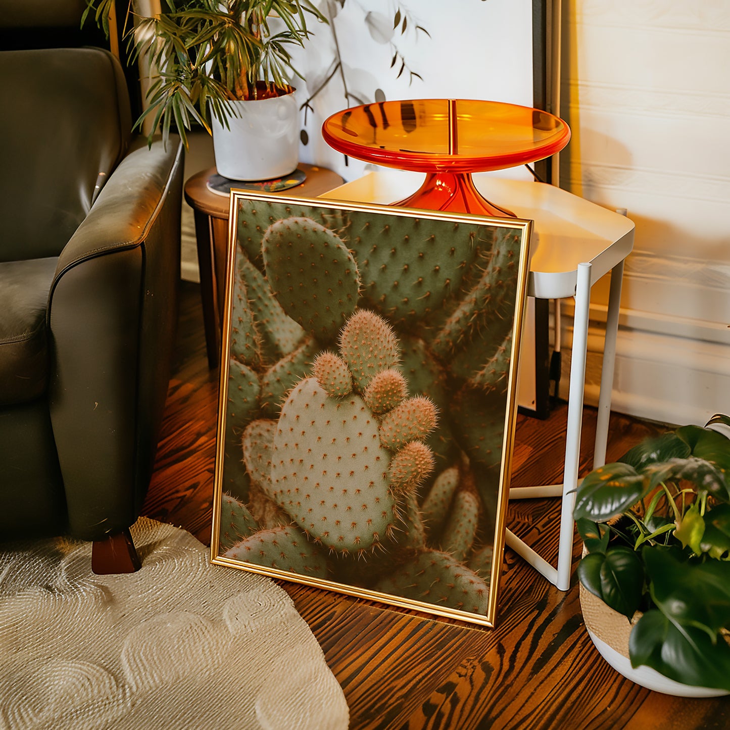 Desert Growth Prickly Pear Close-Up