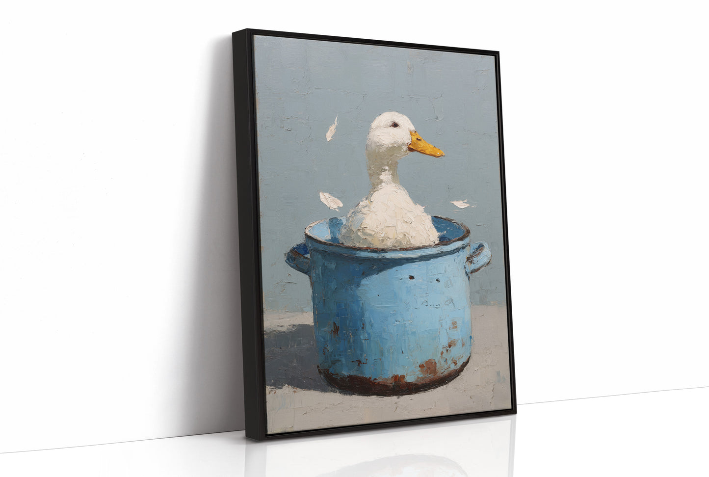 Bath Time In A Blue Pot