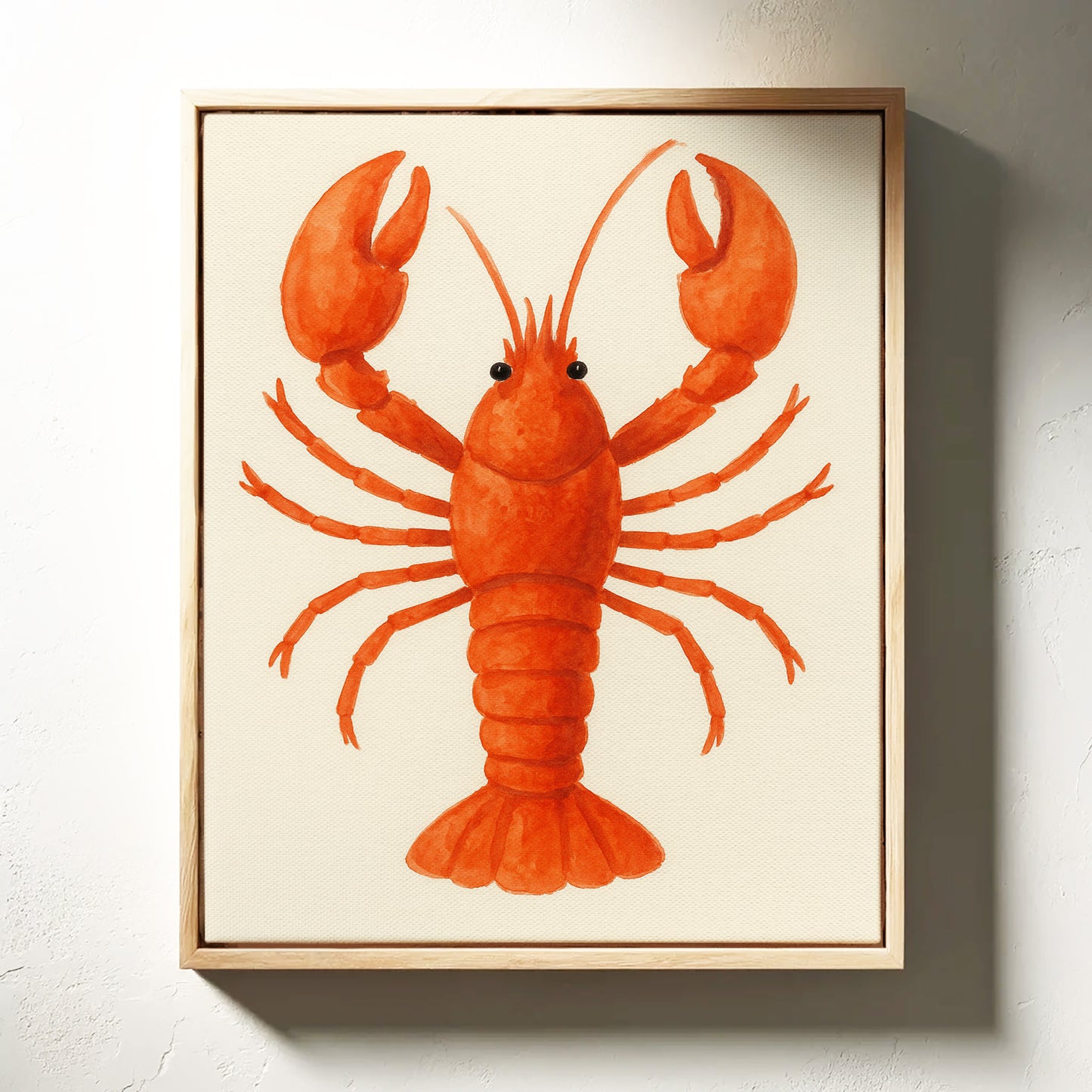 Watercolor Lobster in Coastal Red