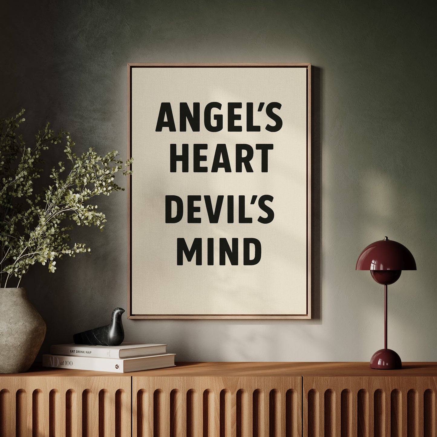 Angel’s Heart Devil’s Mind Typography Print