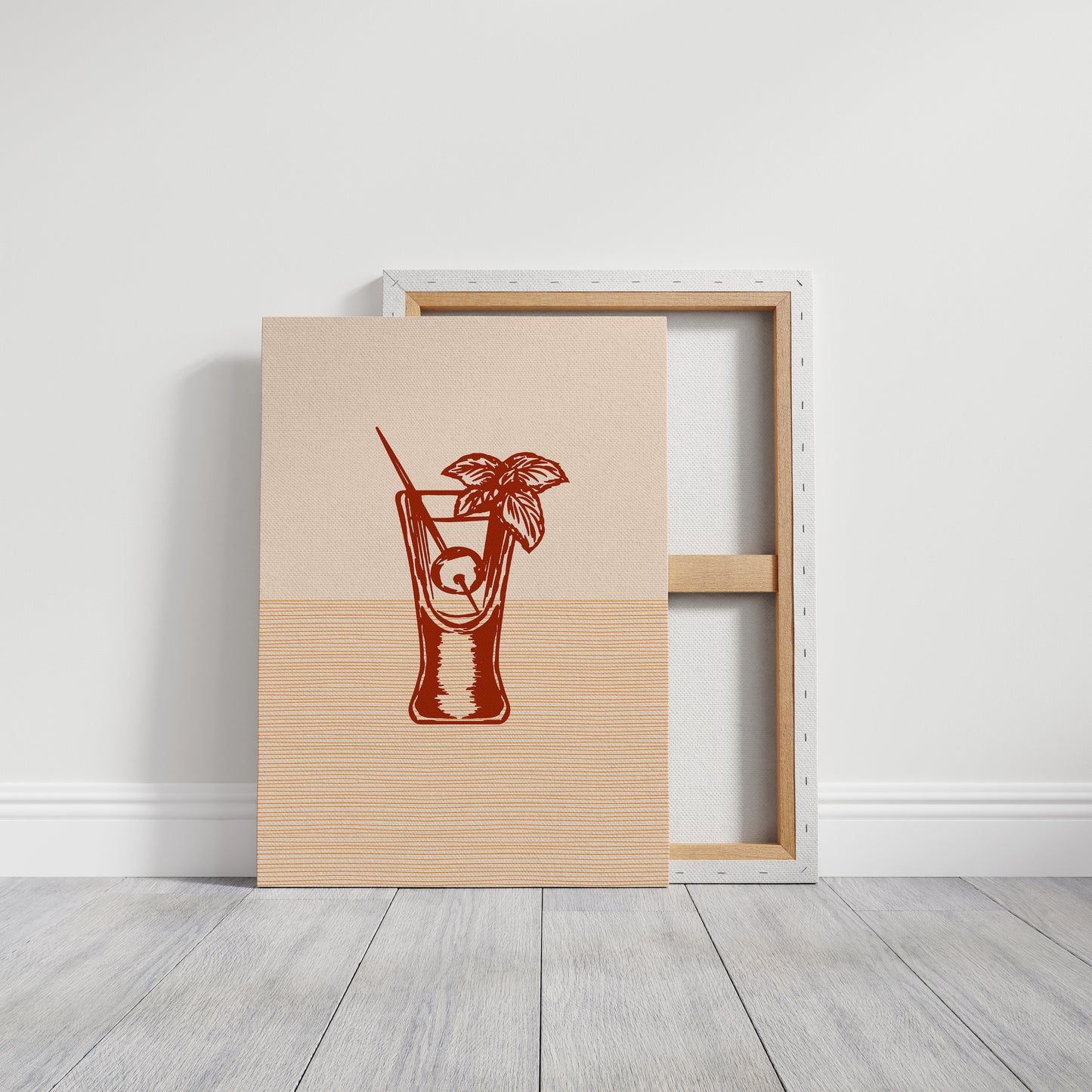 Mint Leaves Float Above Sunset Lines