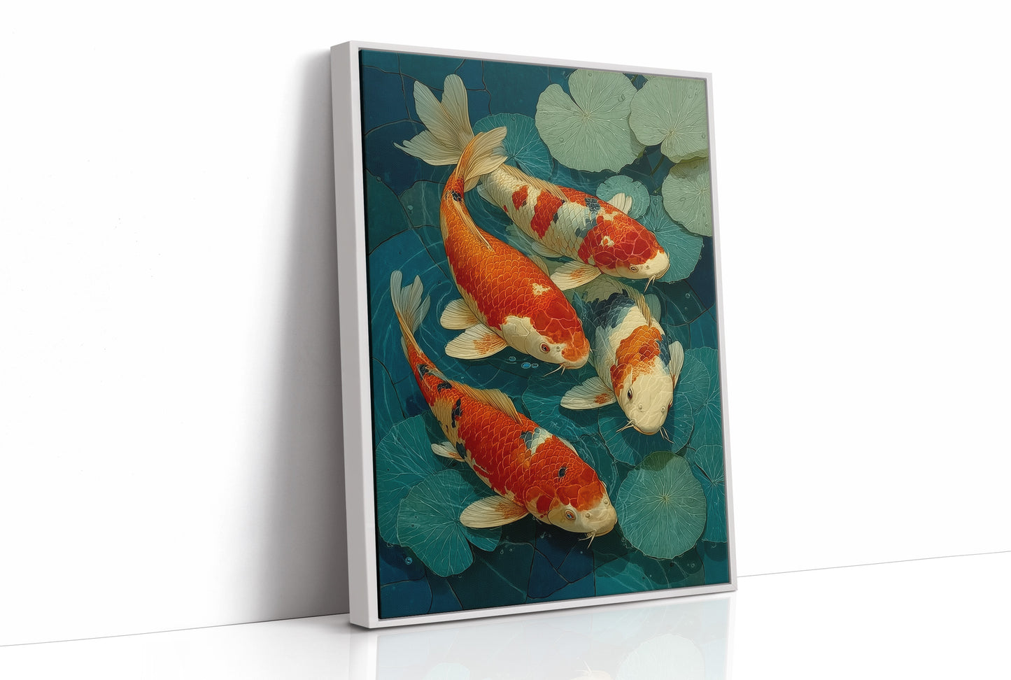 Koi Dance Among Jade Lilies