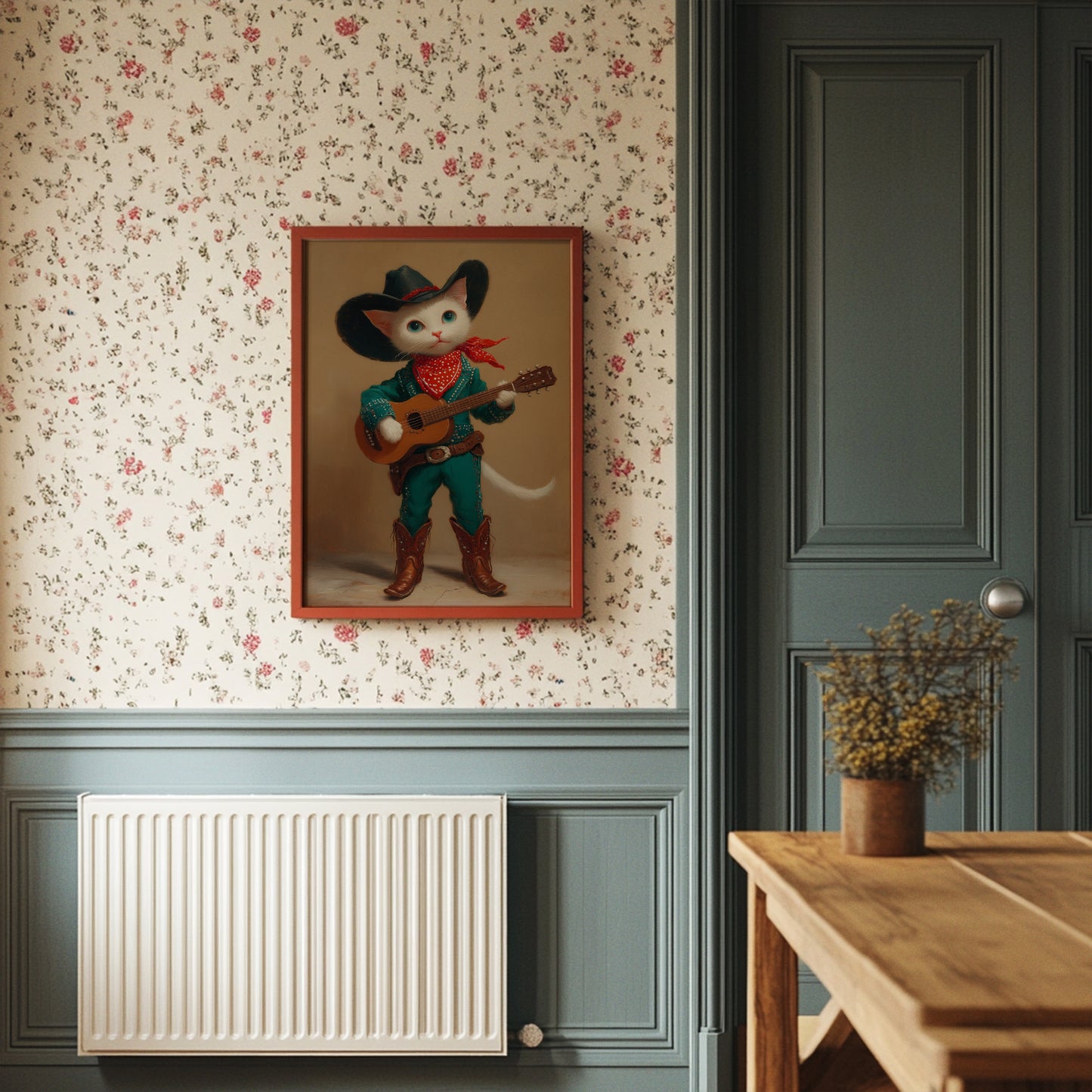 Feline Strums Western Lullaby Tonight