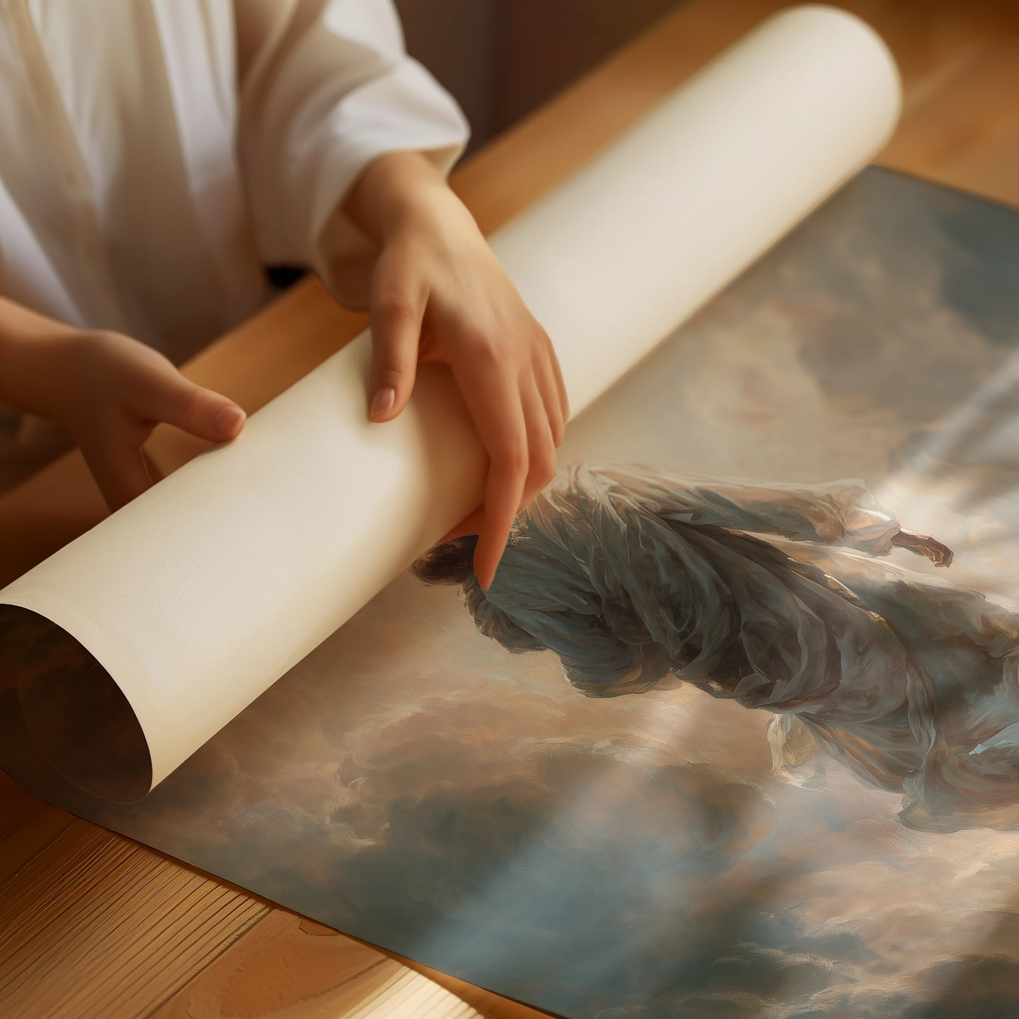 Celestial Journey Through Parted Clouds
