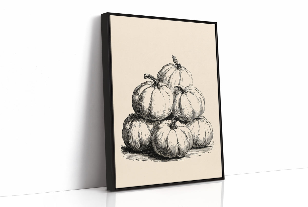 Gourd Squad, Stacked And Unbothered, print in a black frame