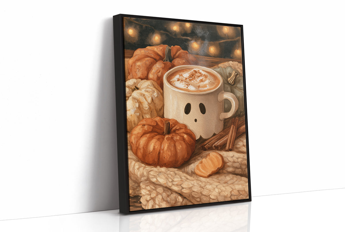 Pumpkin Spice And Everything Boo, print in a black frame