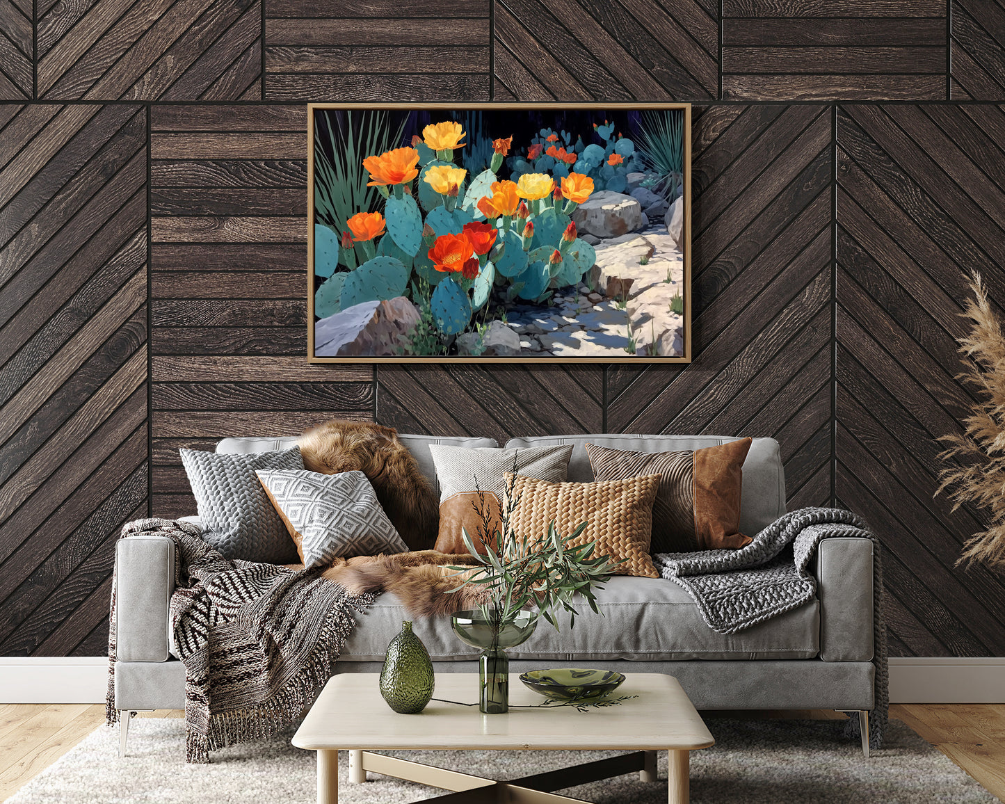 Desert Poppies Dance Among Turquoise Thorns