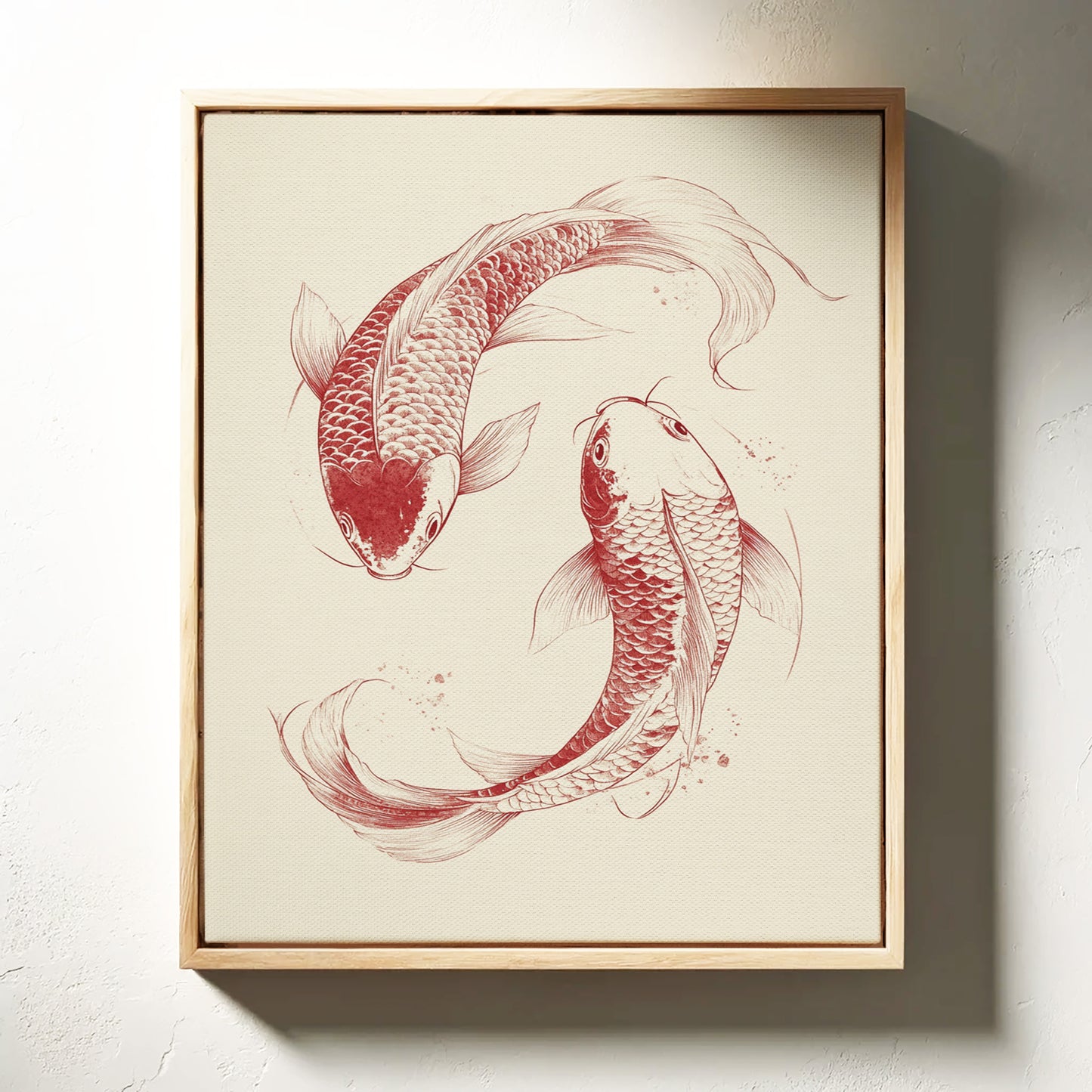 Yin-Yang Koi Fish – Minimalist Japanese Ink Wall Art