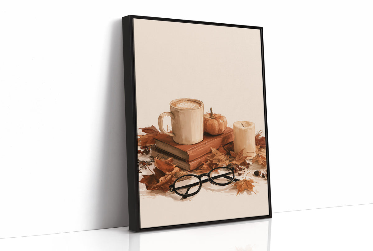 Read Between The Latte Lines, print in a black frame