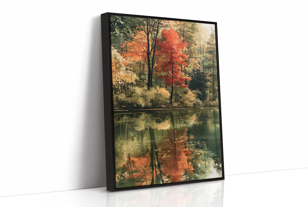 Mirror Mirror On The Pond, print in a black frame