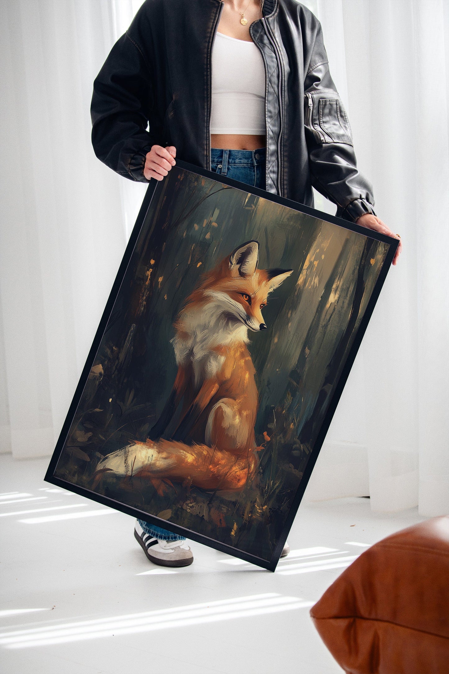 Fox Wall Art – Mystical Forest Print, Woodland Animal Decor, Nature-Inspired Painting