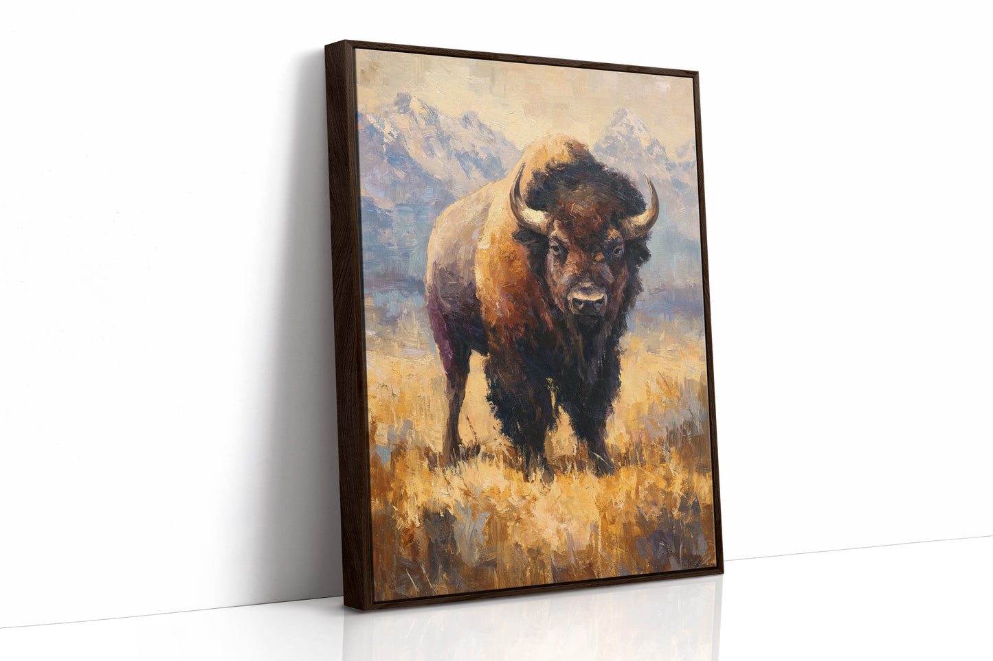 Majestic Bison in Golden Grasslands