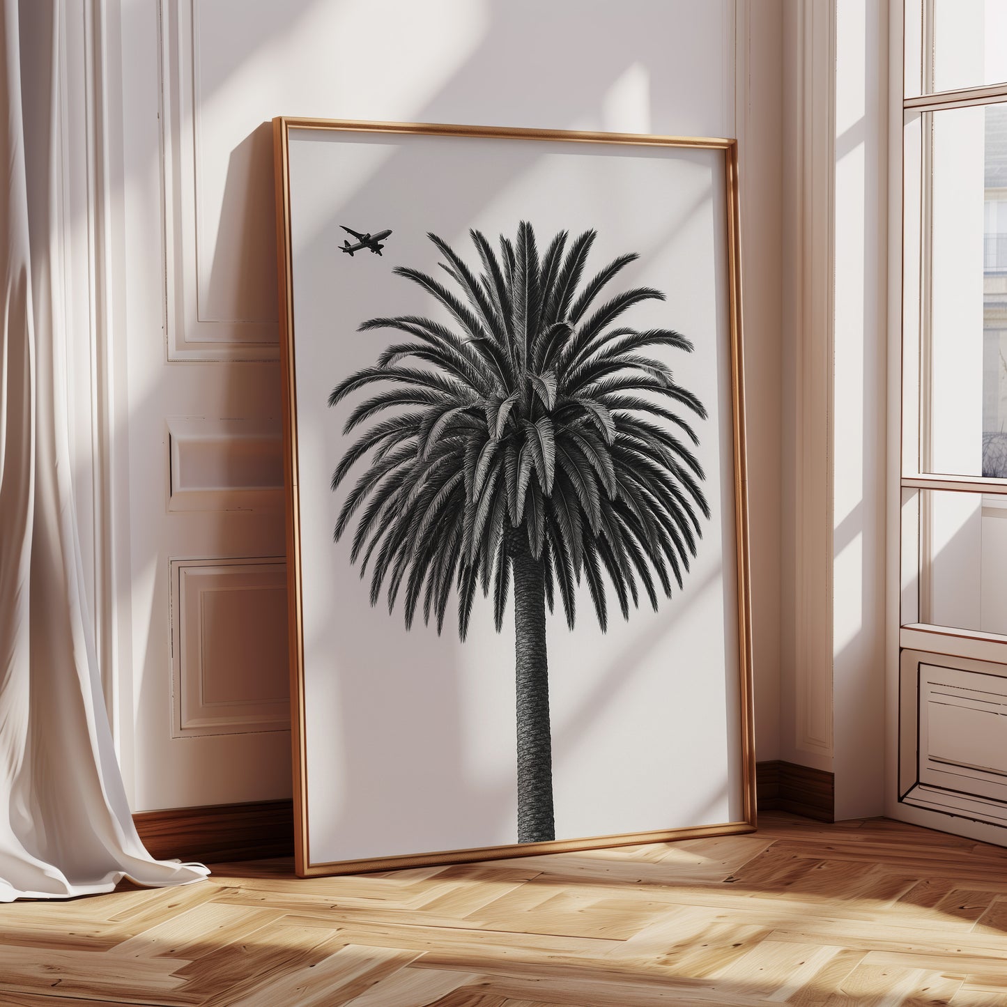 Palm Crown and Passing Plane