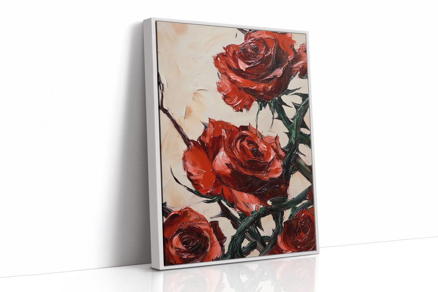 Crimson Roses with Thorns