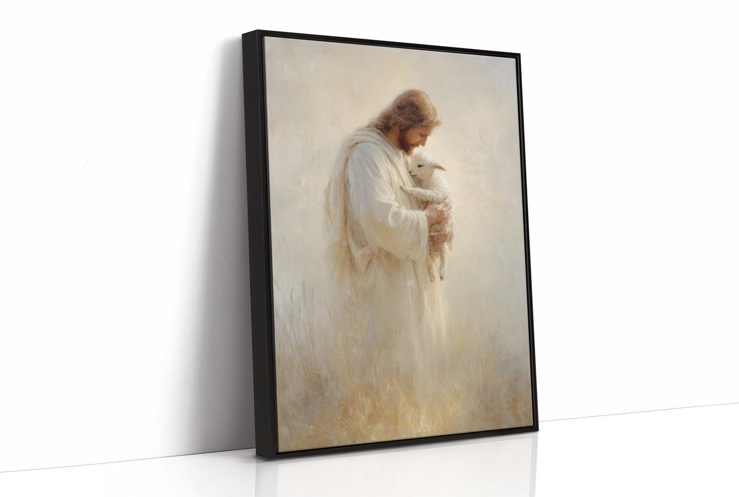 Tender Shepherd Holds Lost Lamb