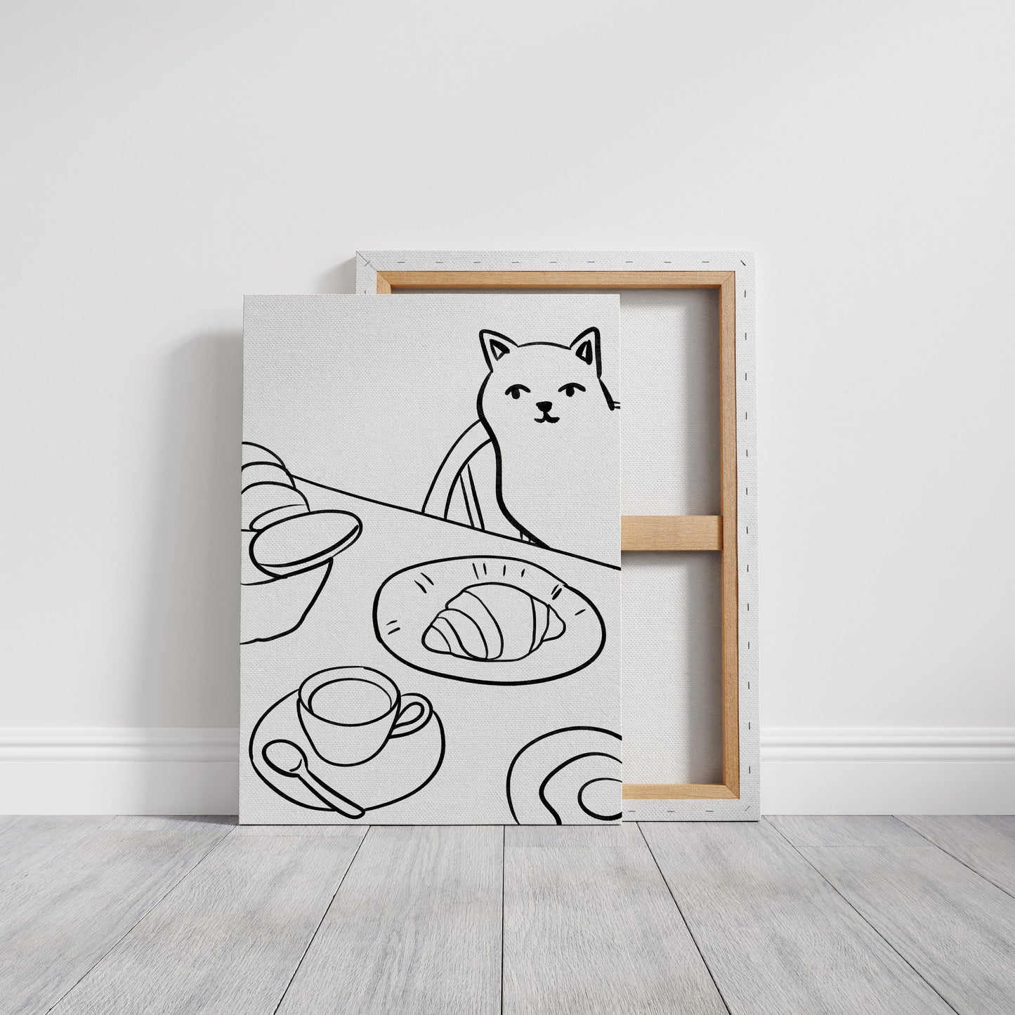 Morning Croissants Tempt Curious Cat