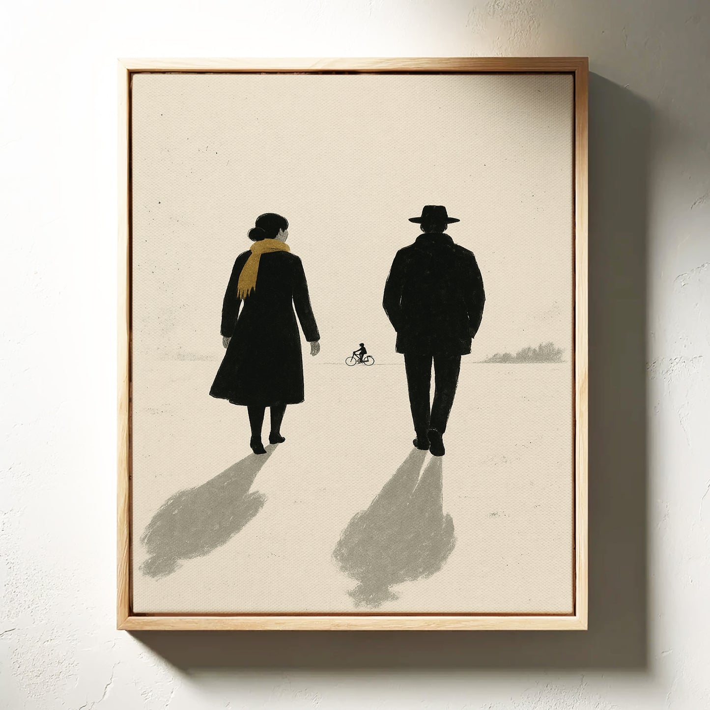 Winter Walk with Yellow Scarf