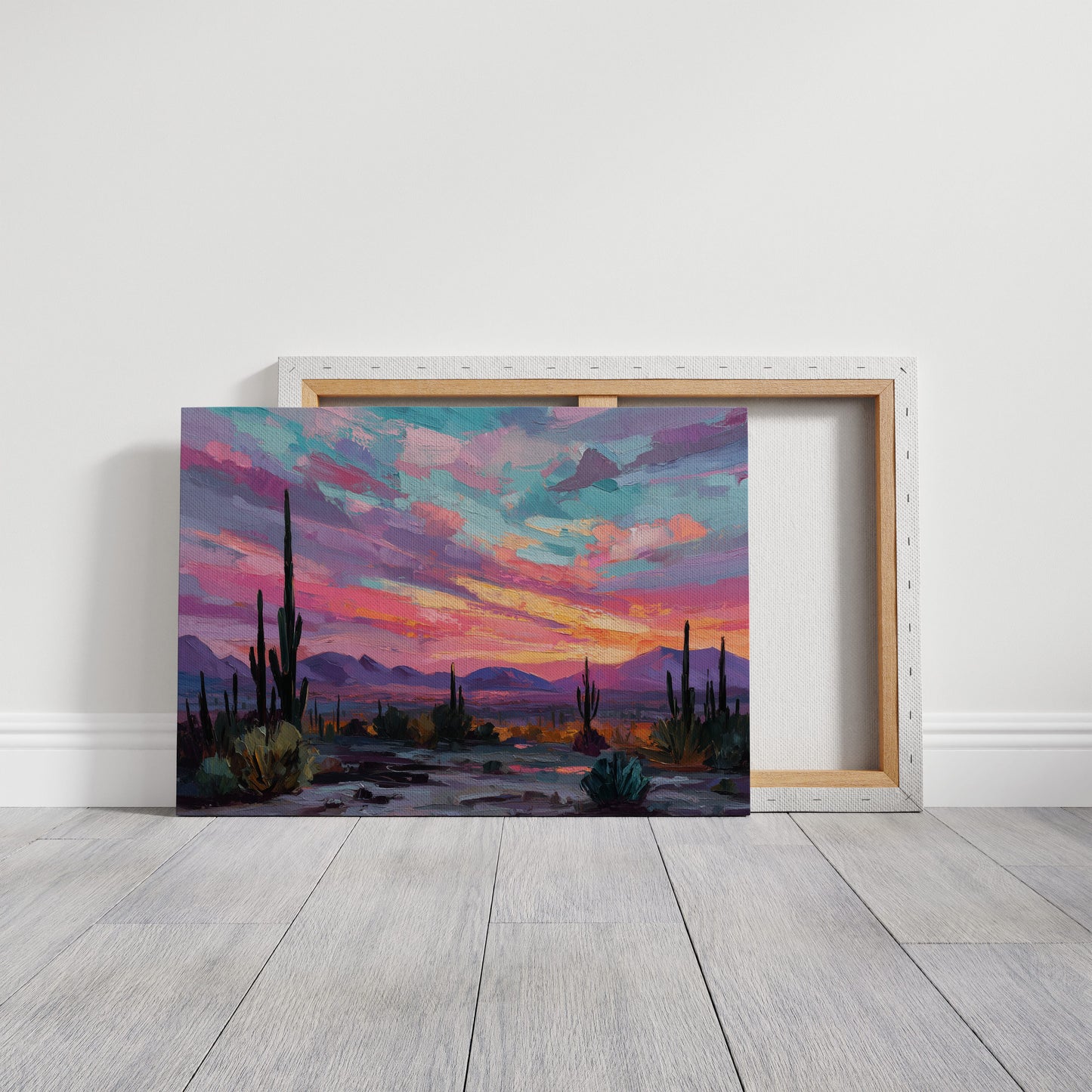Saguaros Dance Under Painted Skies