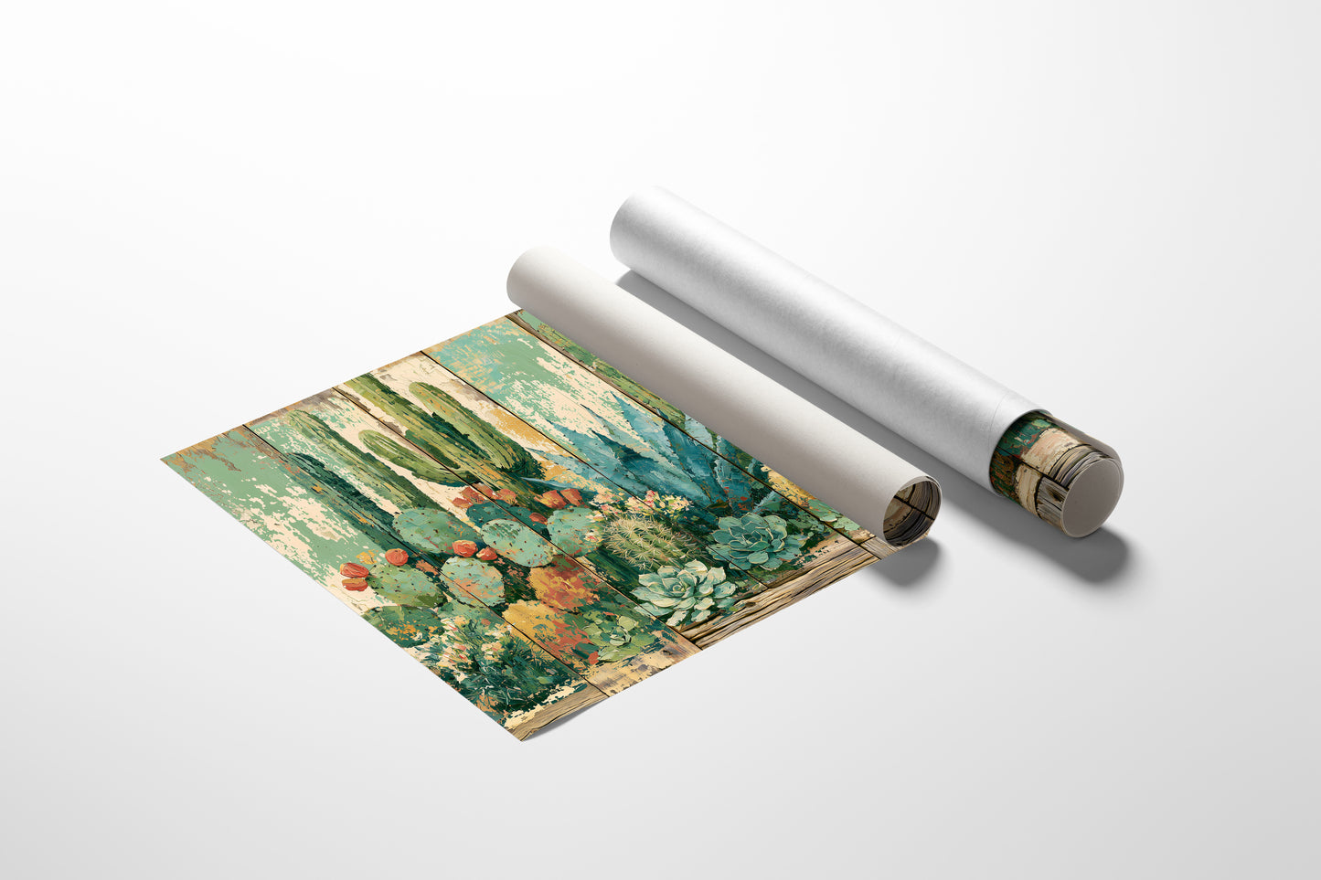 Desert Garden on Weathered Wood