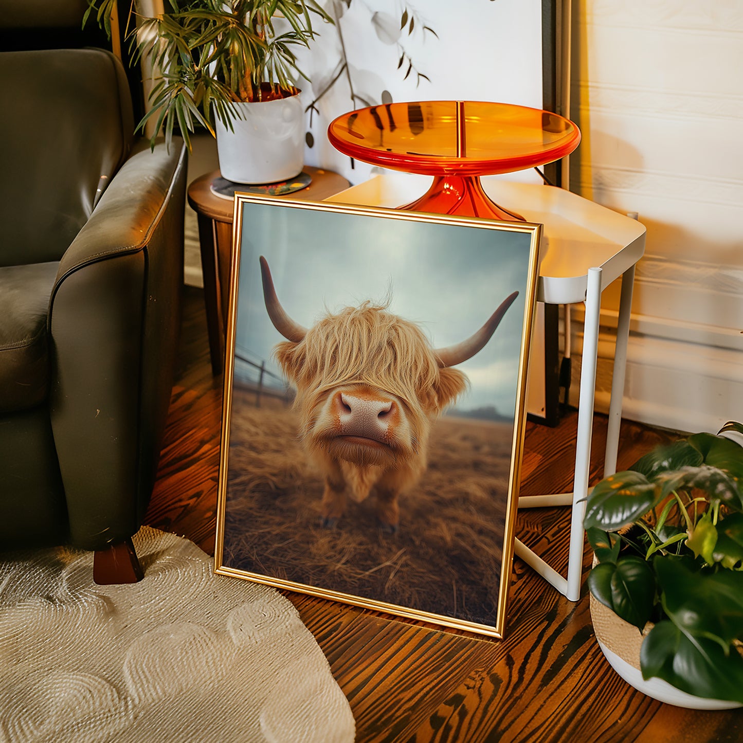 Golden Fluff and Attitude Highland Cow