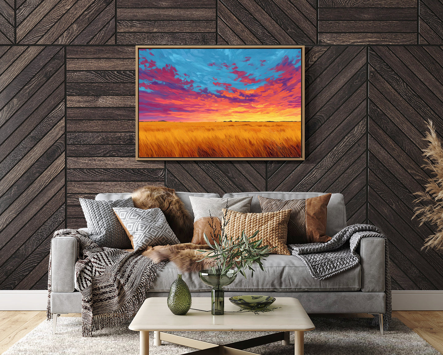 Prairie Fire Dances Through Wheat