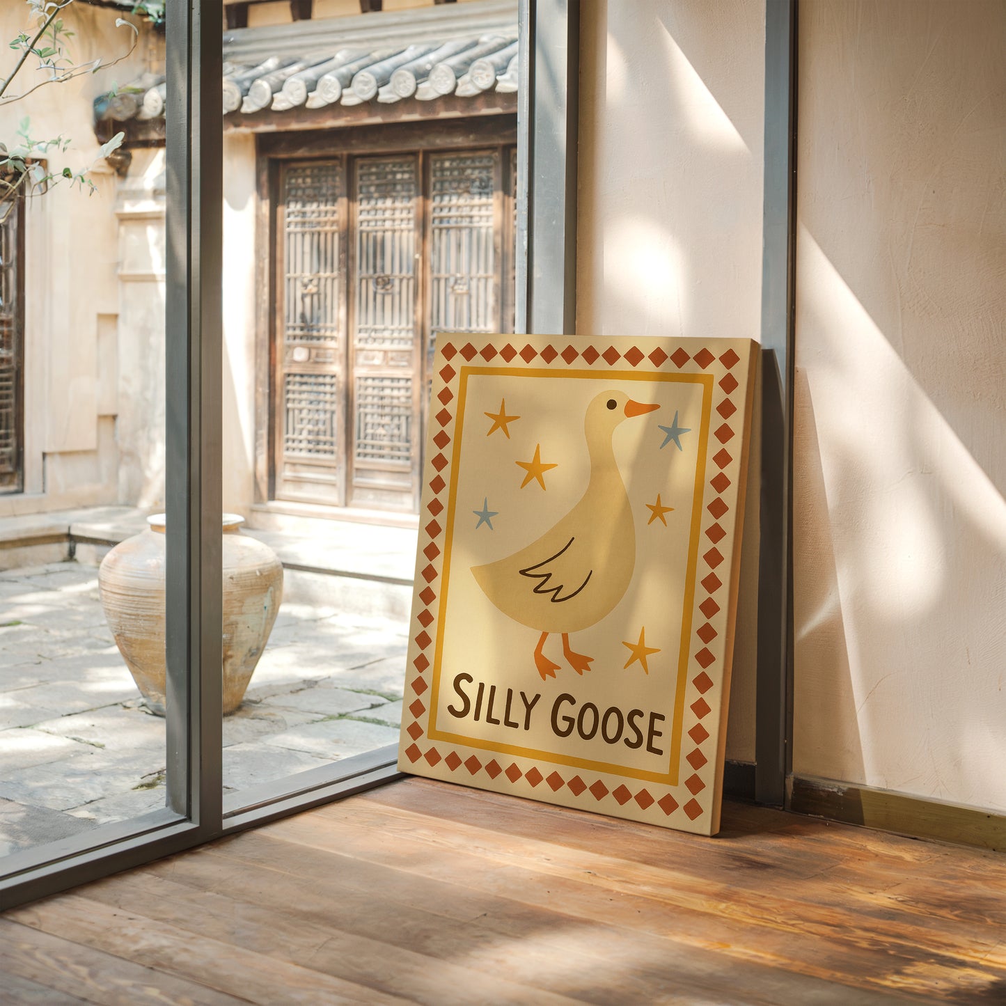 Silly Goose Folk Art Print