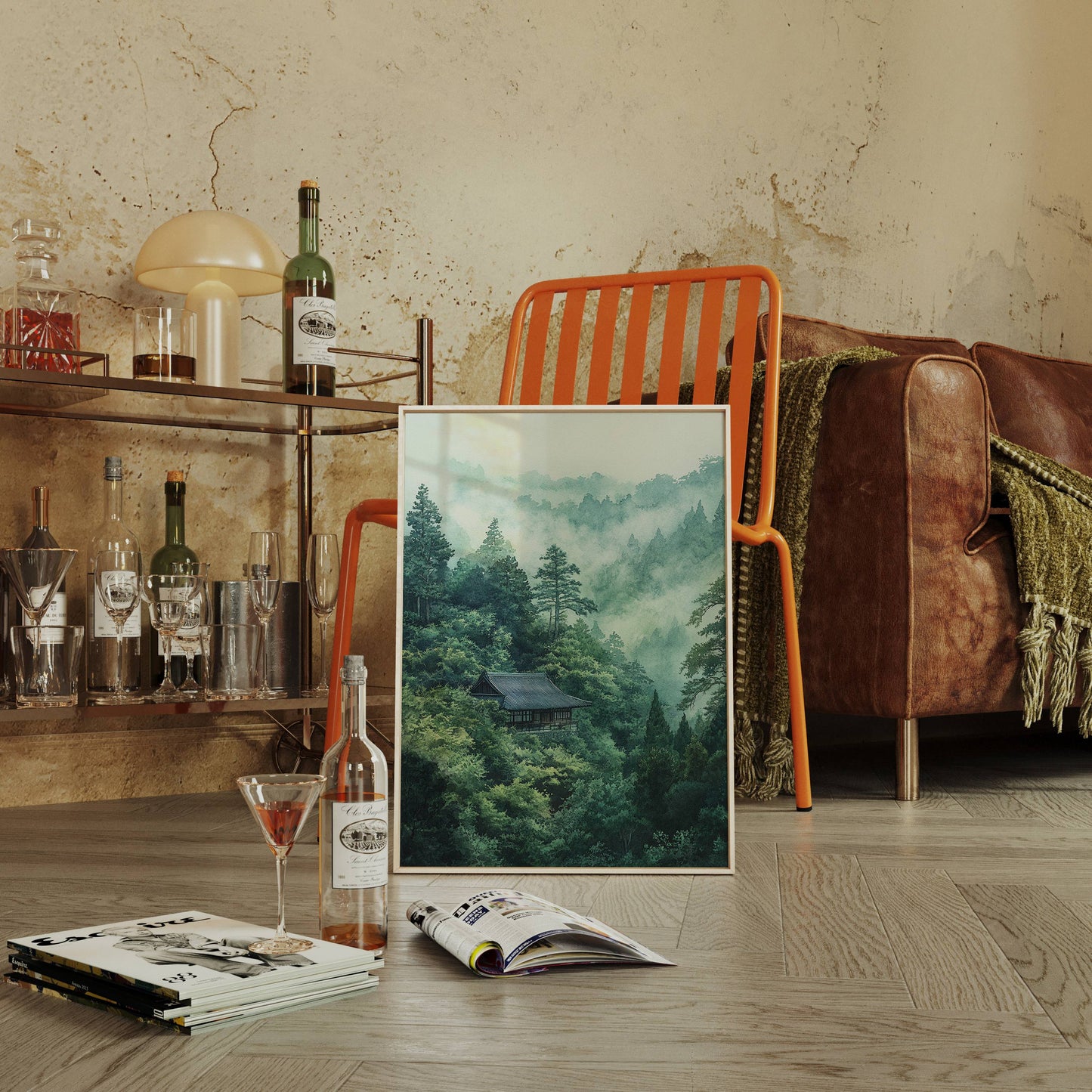 Mountain Temple Rests In Emerald Mist