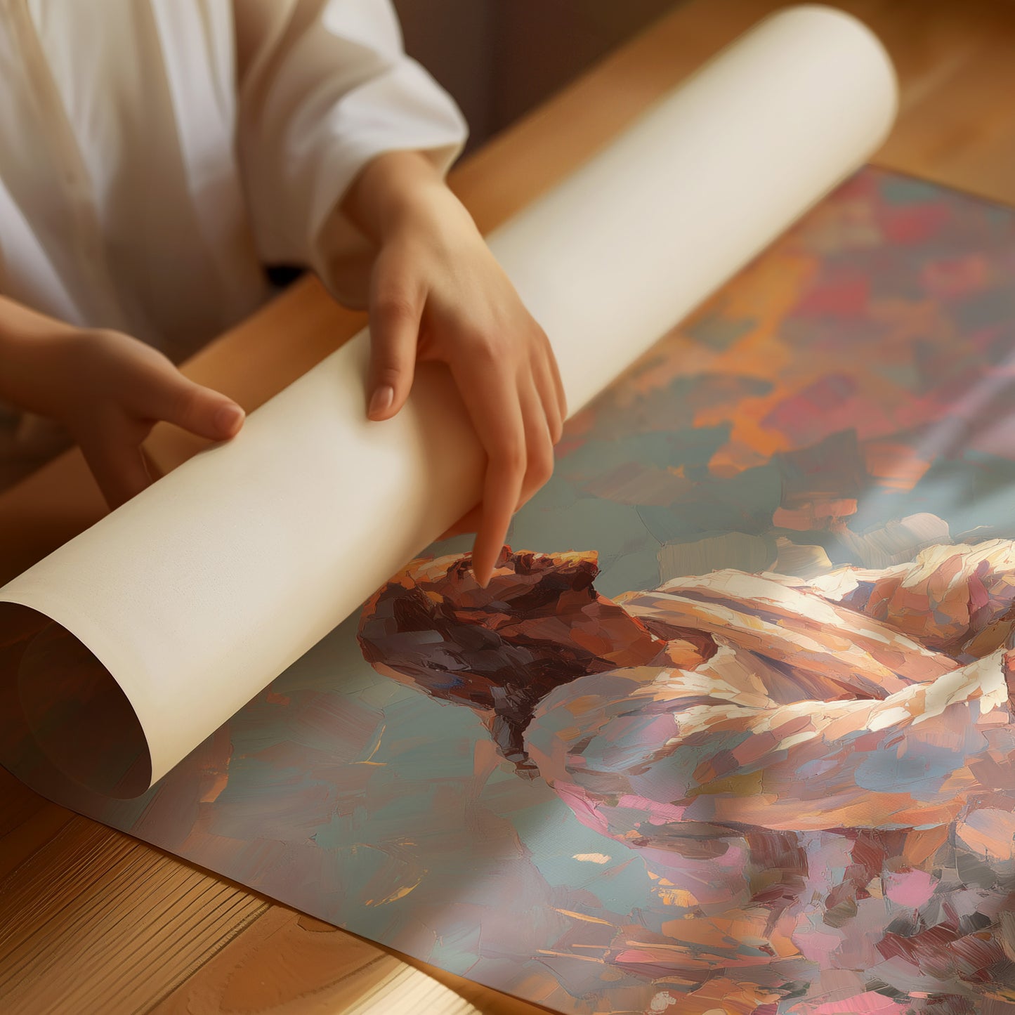 Sunlit Prayer On Hillside Canvas