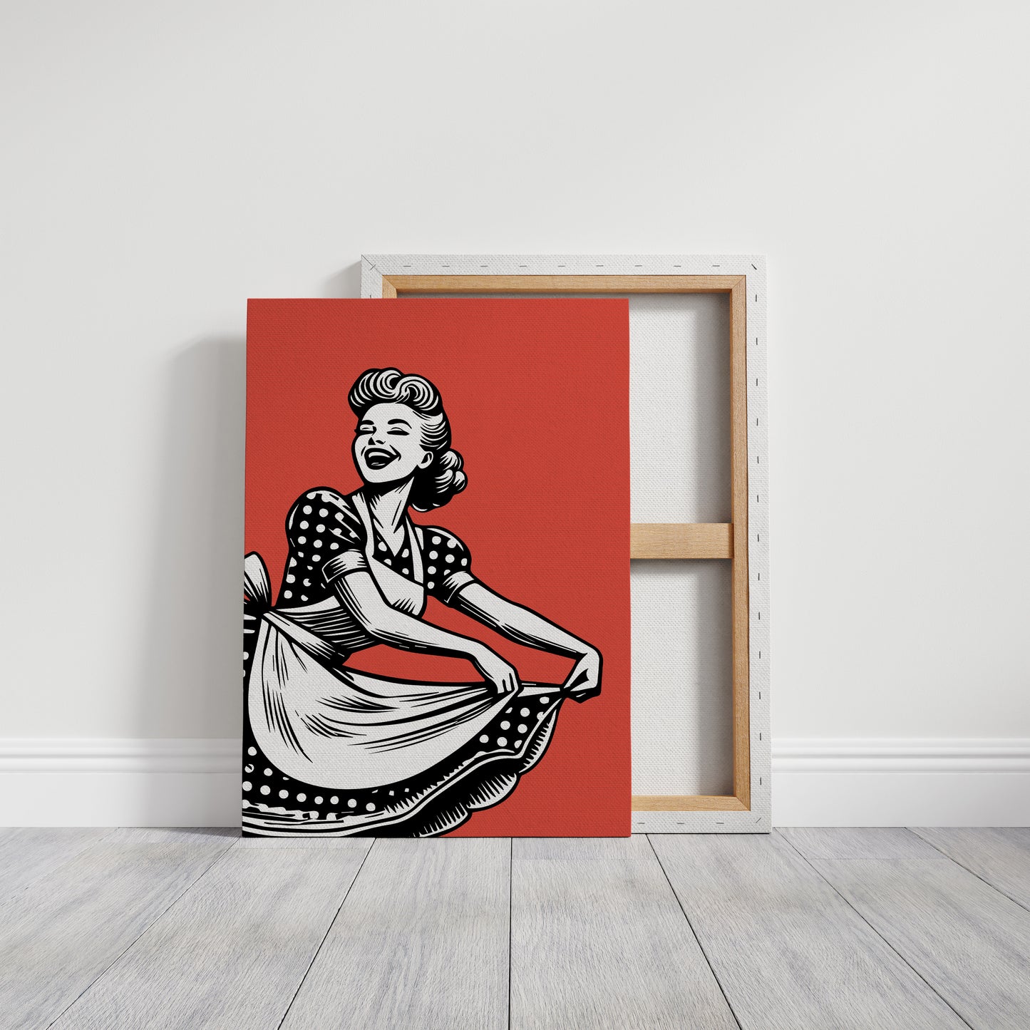 Polka Dots Dance Through Ruby Skies