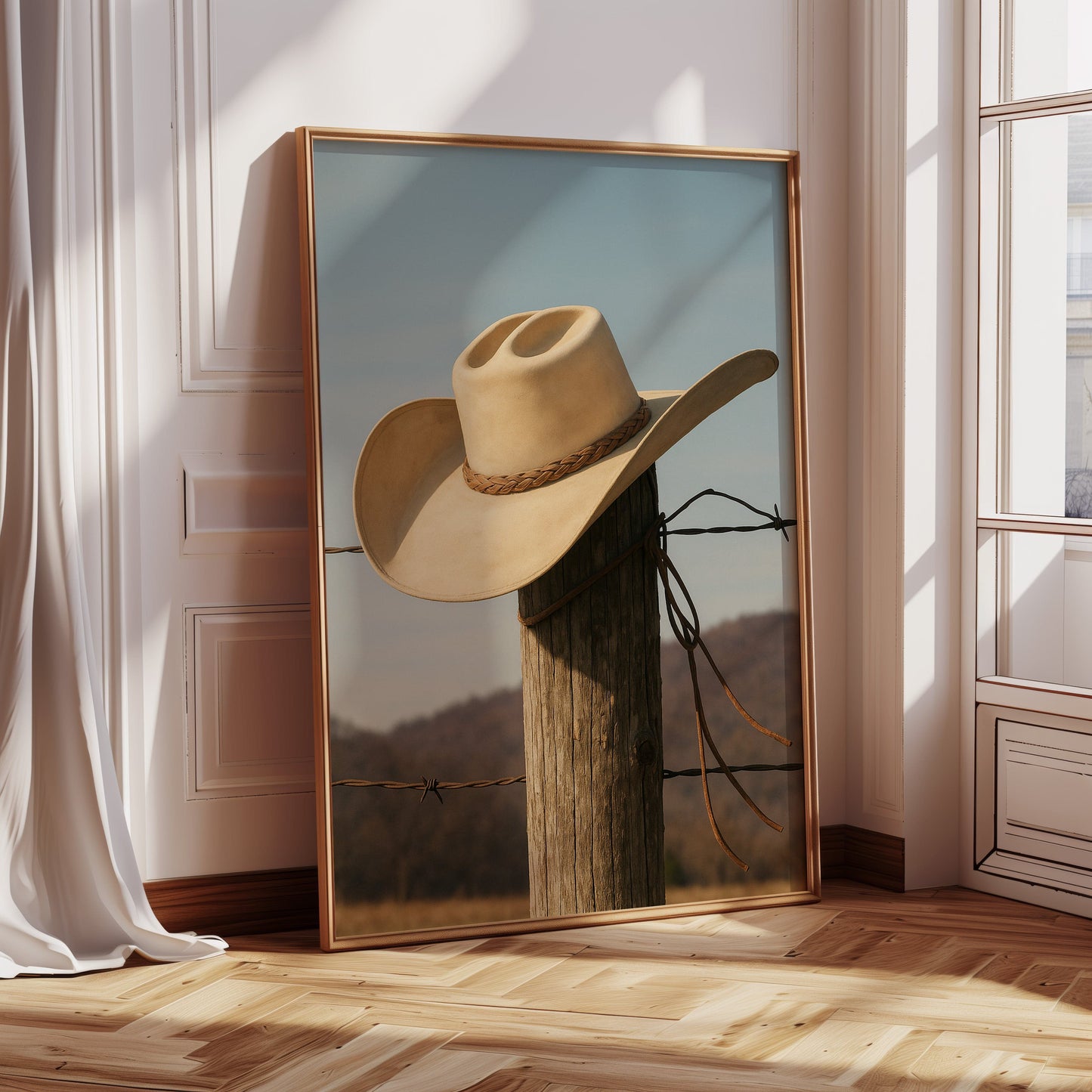 Cowboy Hat on Fence Post