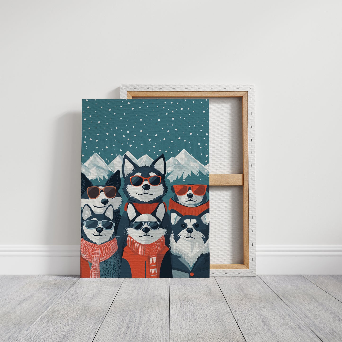 Cool Huskies Chase Winter Stars