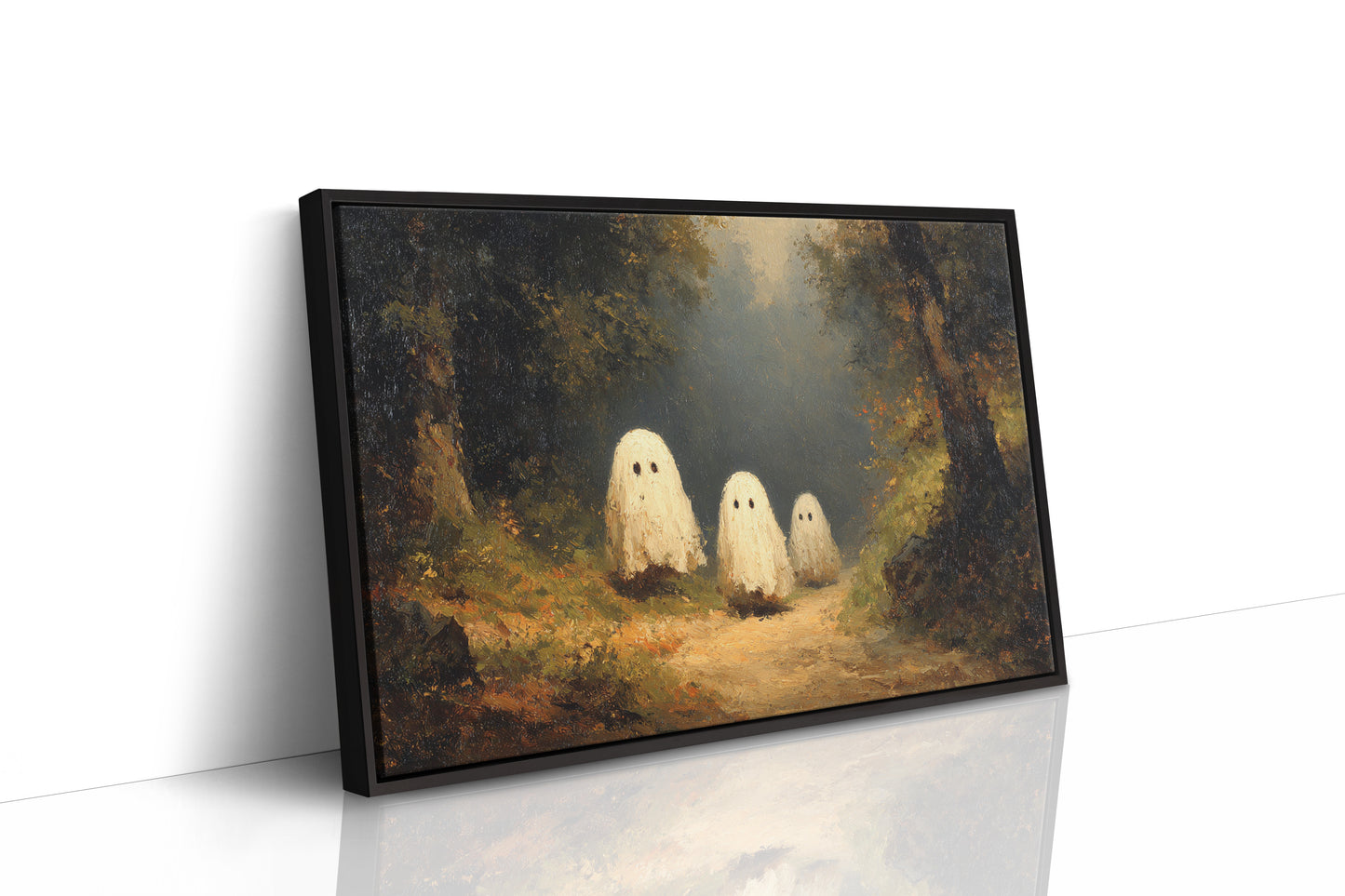 Whimsical Spirits in a Misty Forest