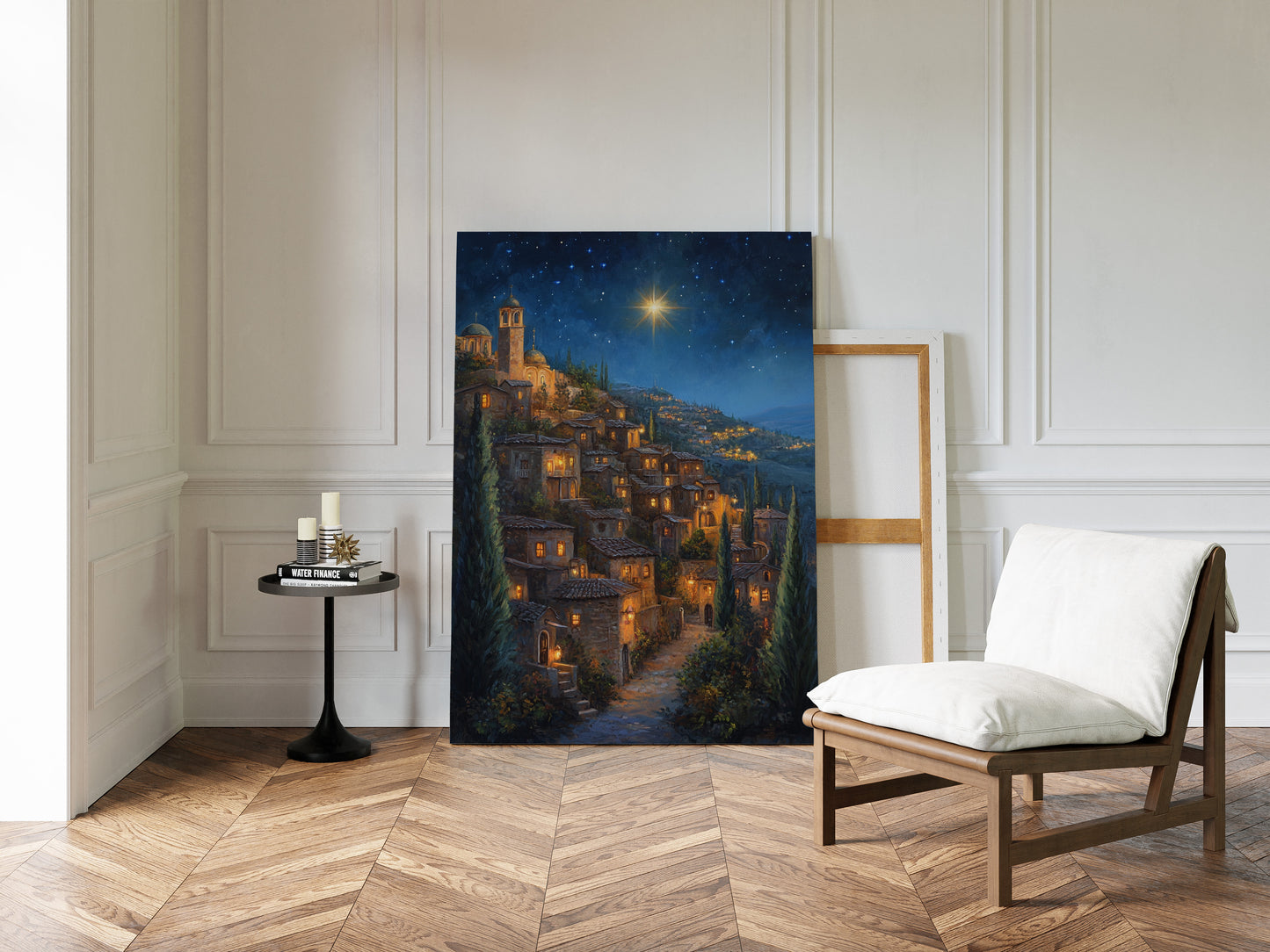 Starry Night Village Canvas Print - Enchanting Landscape Art - Gallery Canvas image 15