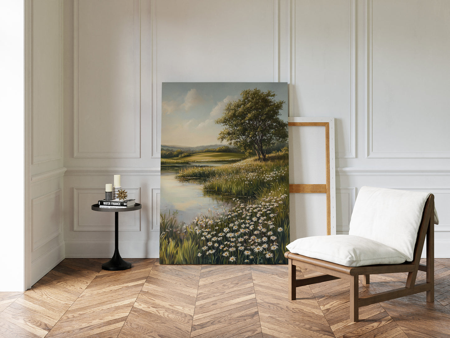 Tranquil Meadow Landscape Painting - Serene Nature Art - Gallery Canvas image 2