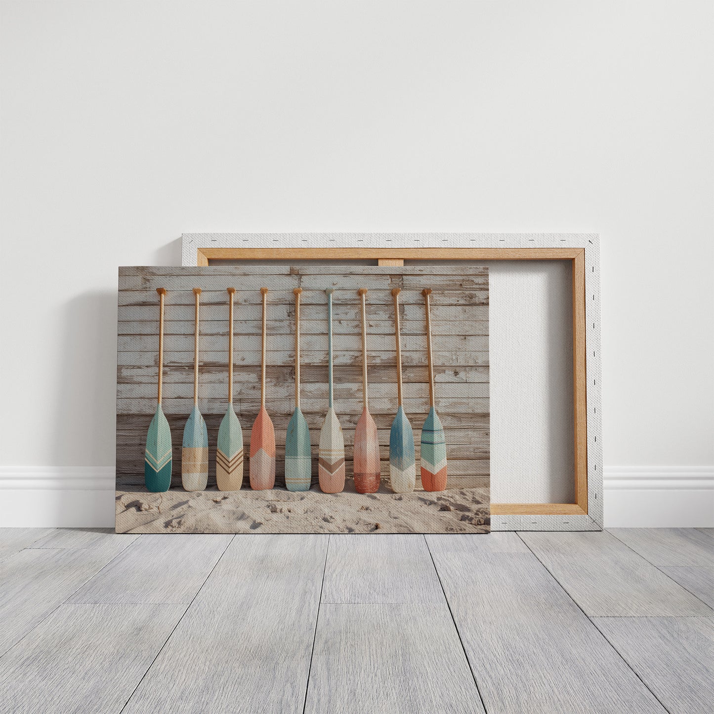 Painted Oars Await Summer Tides